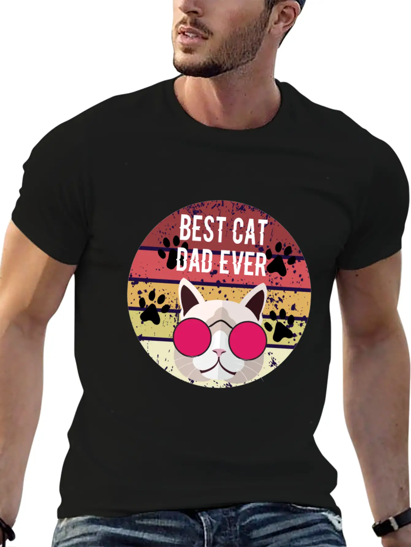 Best Cat Dad Ever Essential Cotton Tee For Daily Outfits – Unisex Style