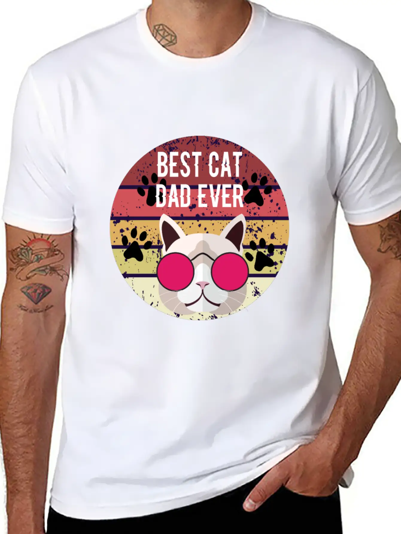 Best Cat Dad Ever Essential Cotton Tee For Daily Outfits – Unisex Style