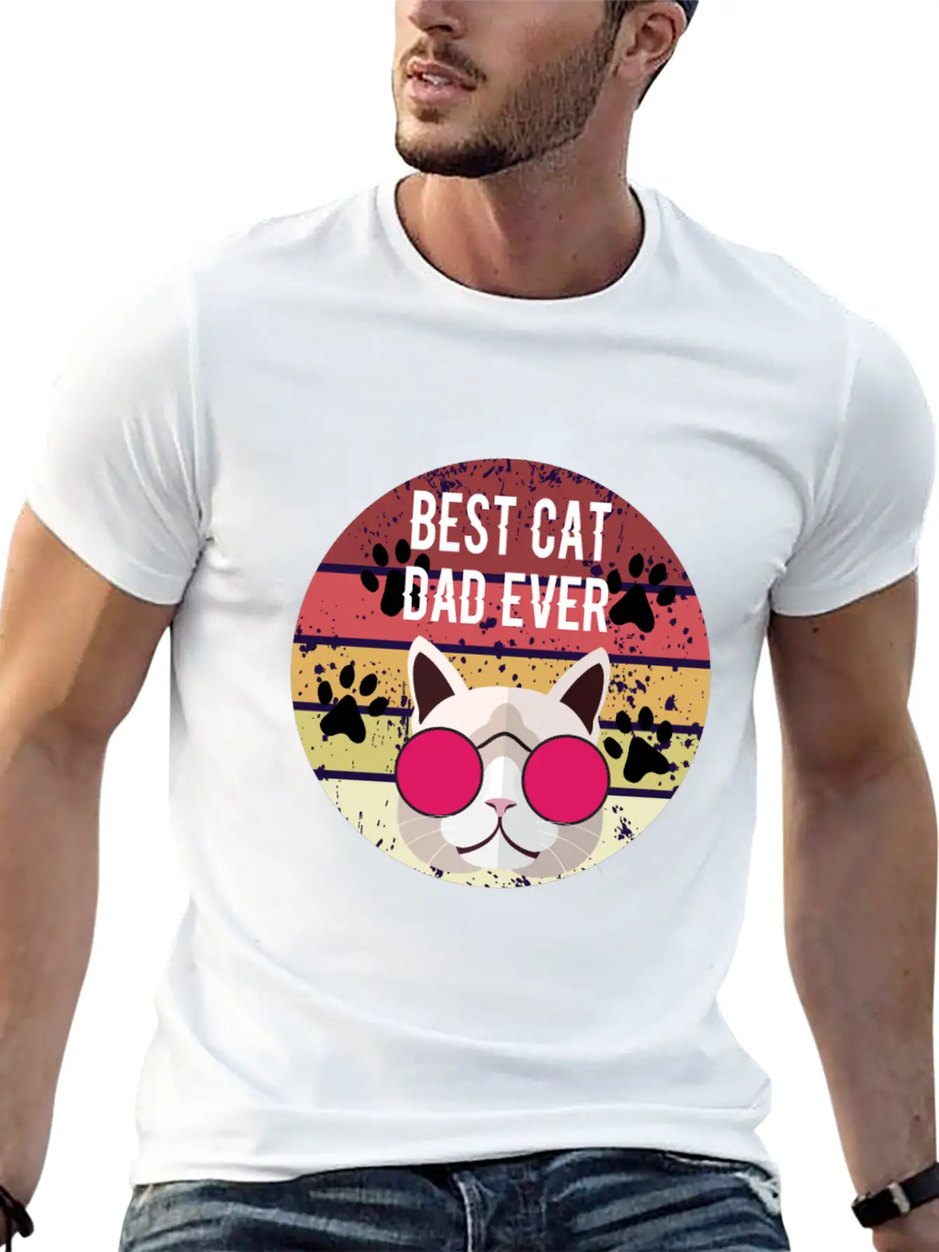 Best Cat Dad Ever Essential Cotton Tee For Daily Outfits – Unisex Style