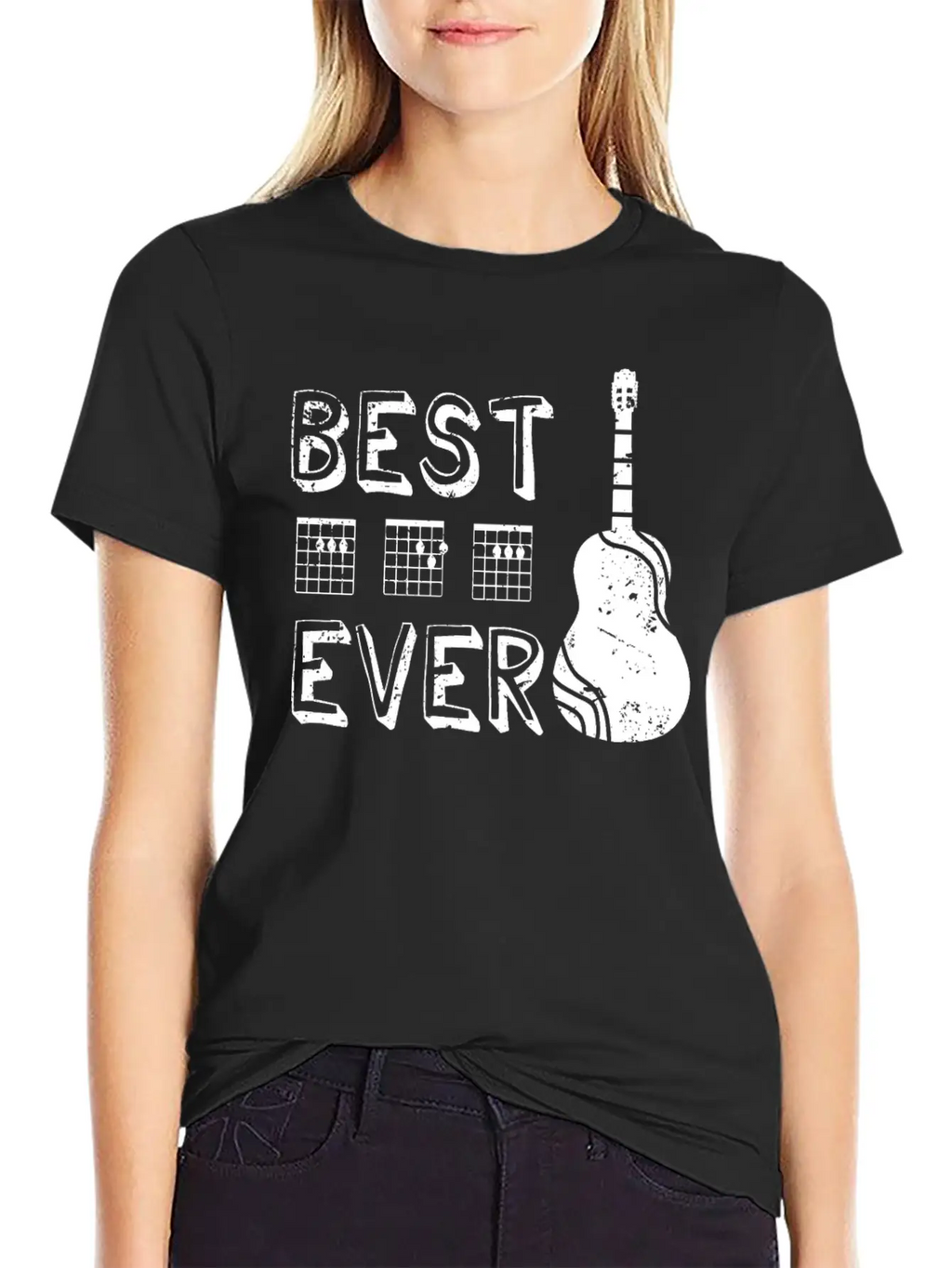Best Dad Ever Guitar Breathable Graphic T-Shirt – Perfect For Casual Days