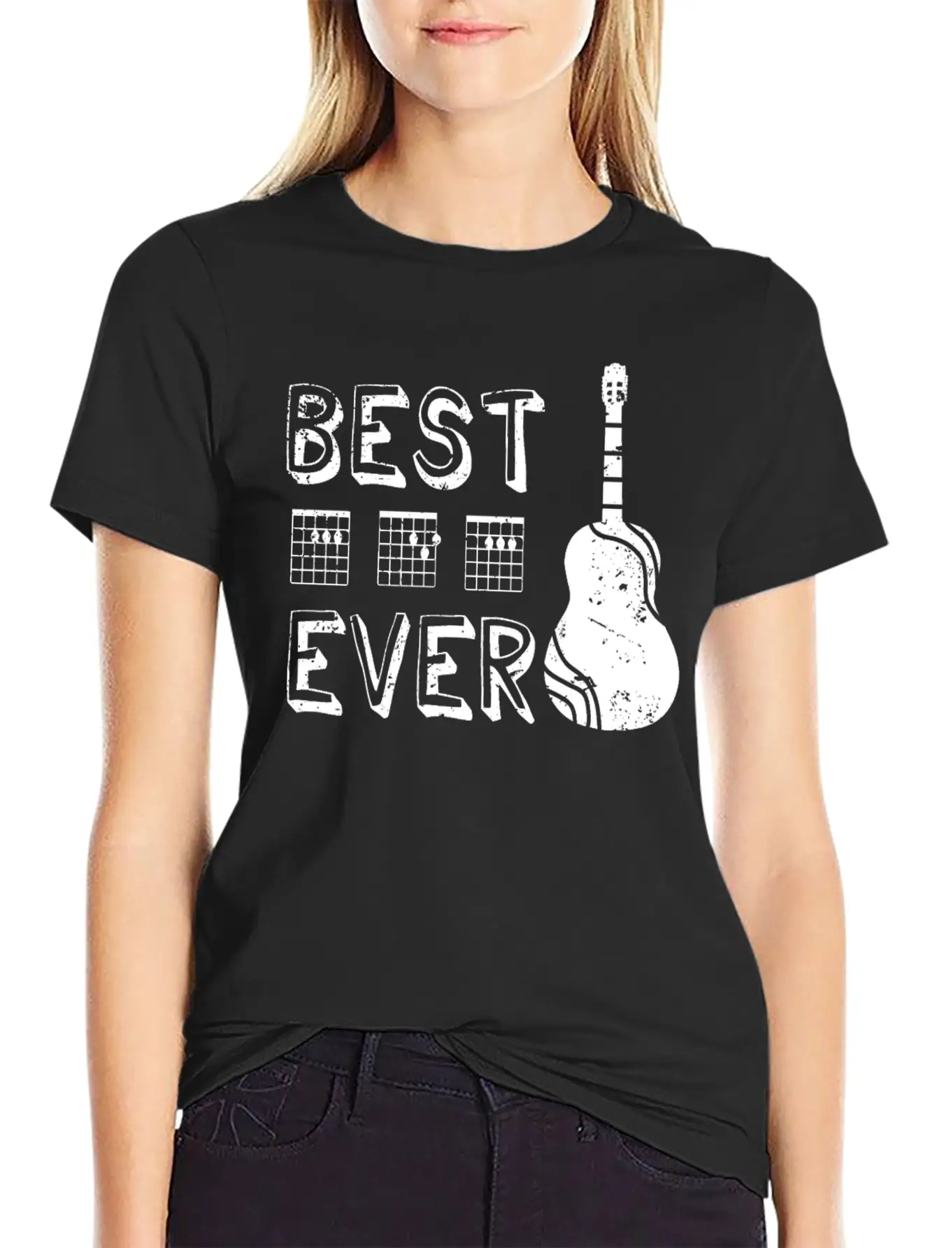 Best Dad Ever Guitar Breathable Graphic T-Shirt – Perfect For Casual Days