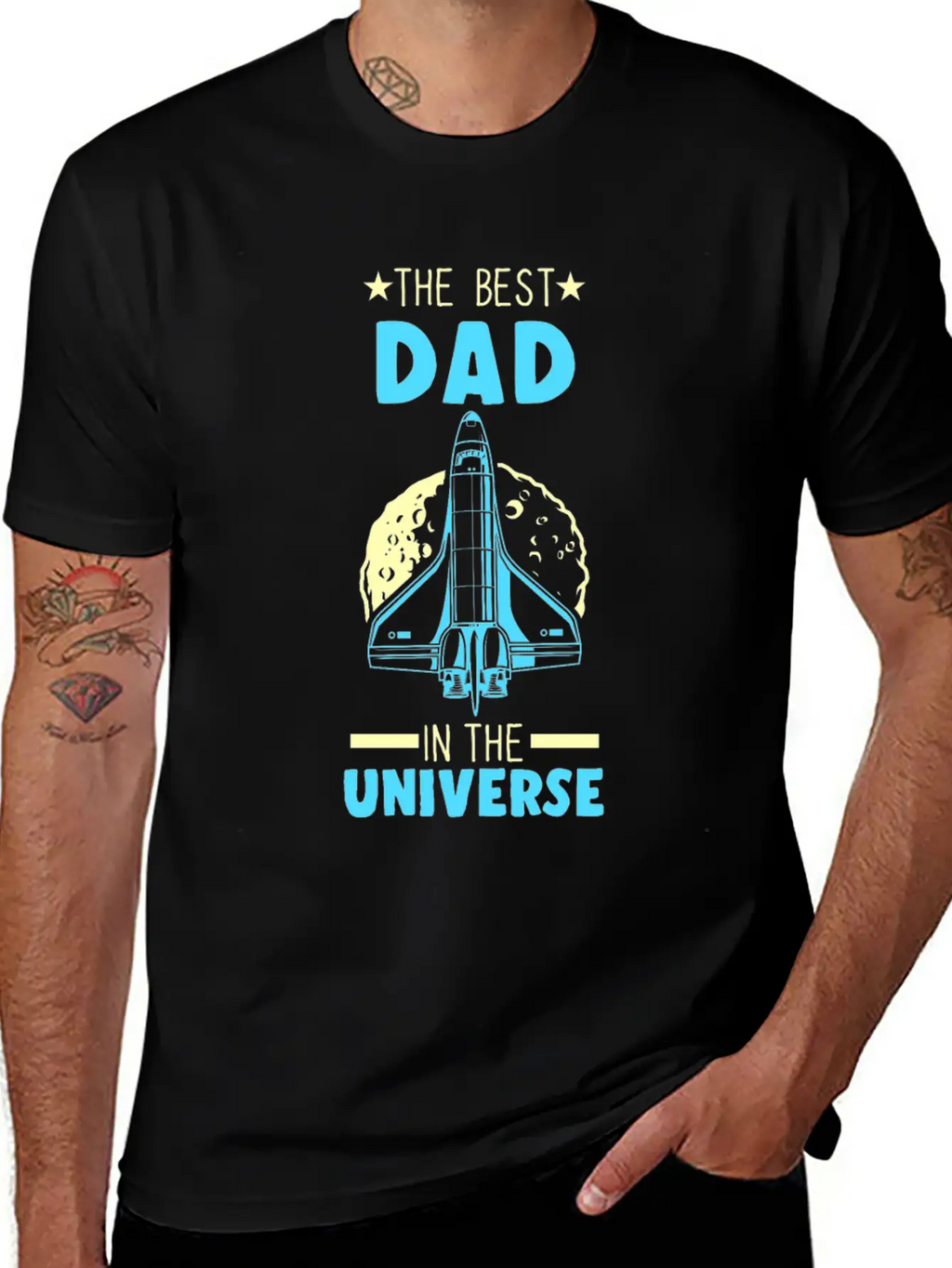 Best Dad Universe Astronaut Father Timeless Short Sleeve Tee – Comfy And Minimalist Design
