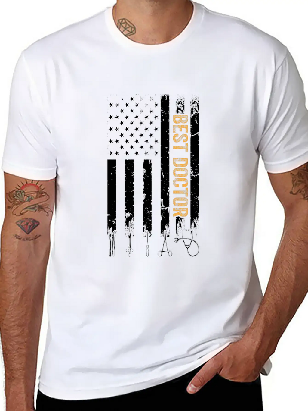 Best Doctor US Flag Doctor Classic Cotton Tee – Unisex Comfort For Any Season