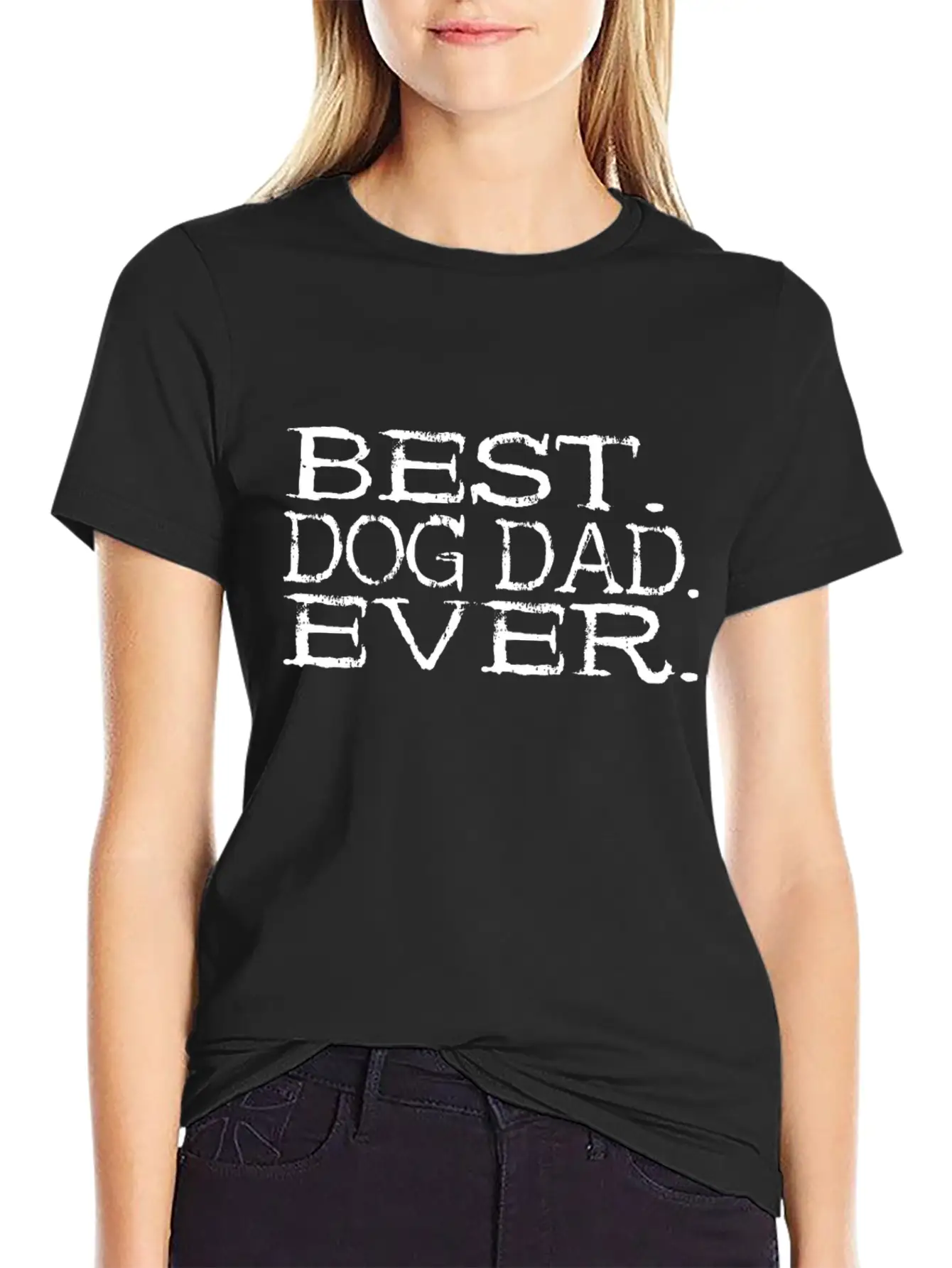 Best Dog Dad Ever - Dog Cute Wolf Gift Breathable Soft Cotton T-Shirt – Timeless Casual Look
