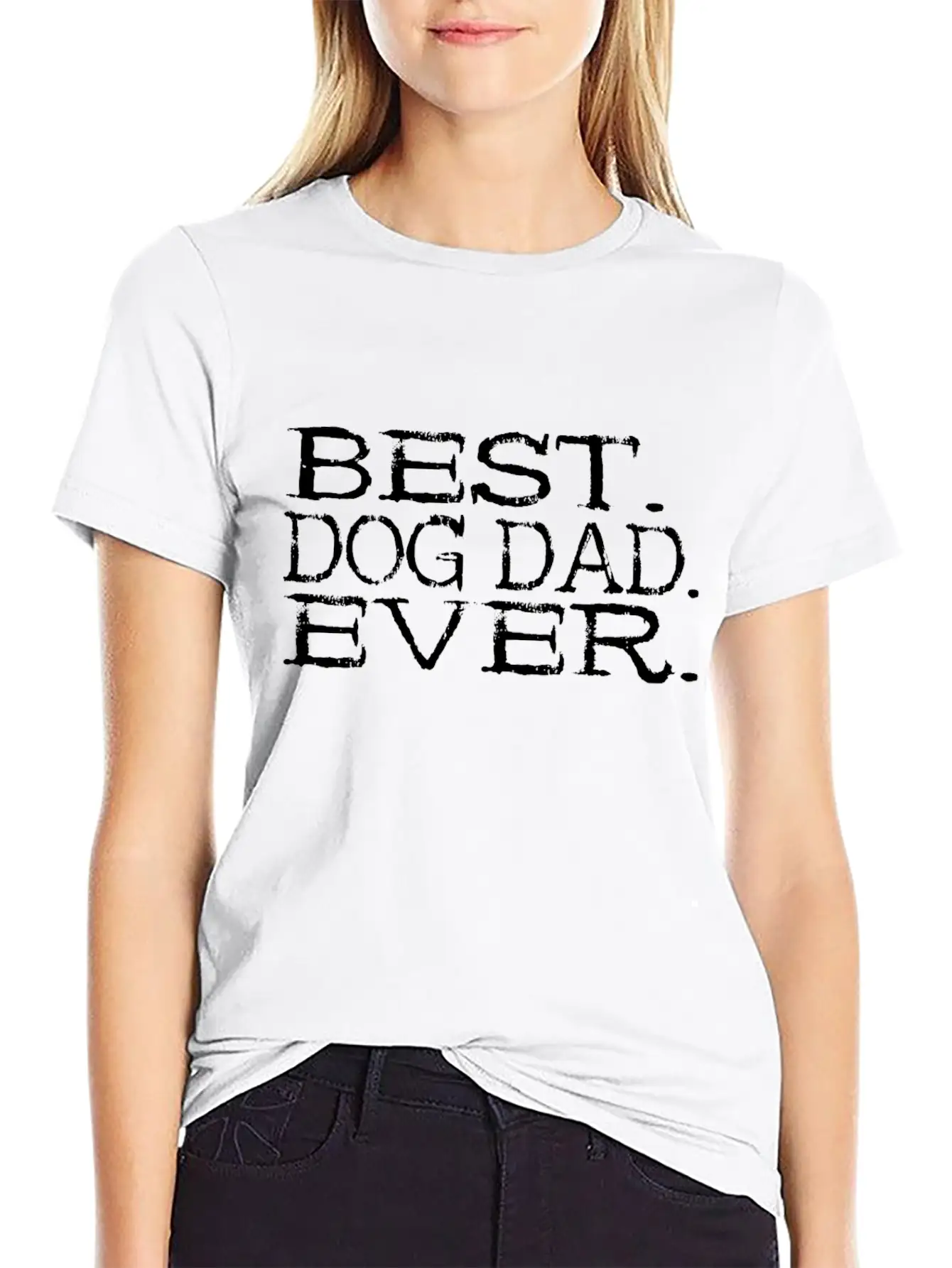 Best Dog Dad Ever - Dog Cute Wolf Gift Breathable Soft Cotton T-Shirt – Timeless Casual Look