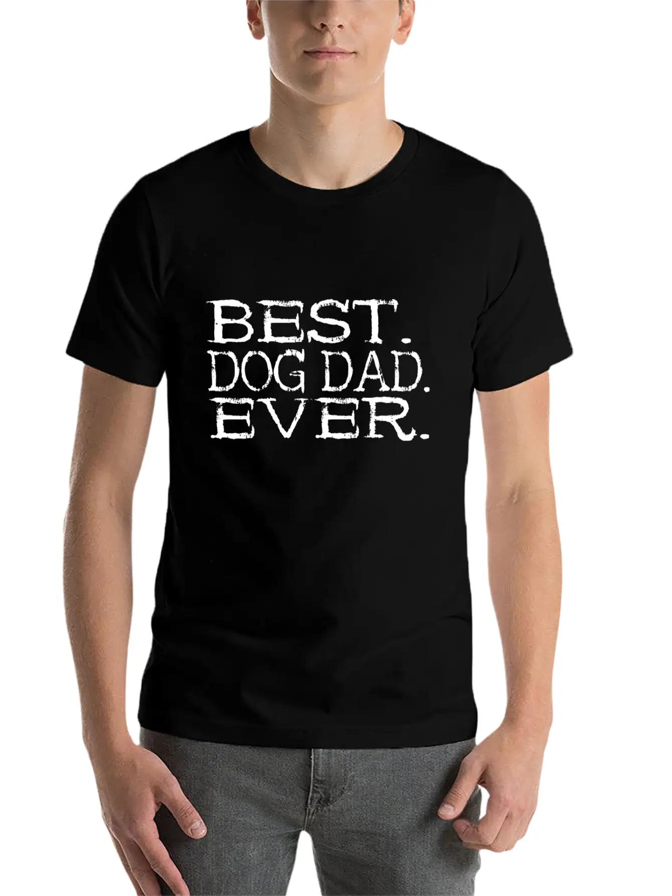 Best Dog Dad Ever - Dog Cute Wolf Gift Breathable Soft Cotton T-Shirt – Timeless Casual Look