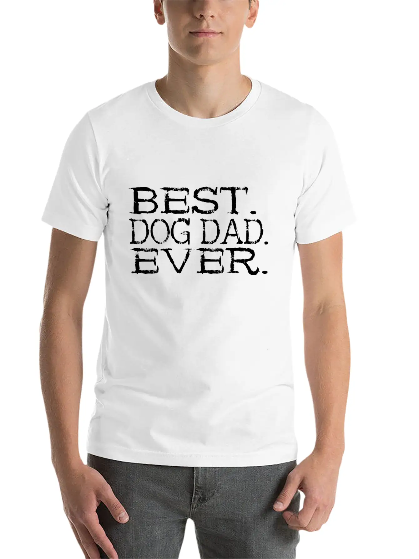 Best Dog Dad Ever - Dog Cute Wolf Gift Breathable Soft Cotton T-Shirt – Timeless Casual Look