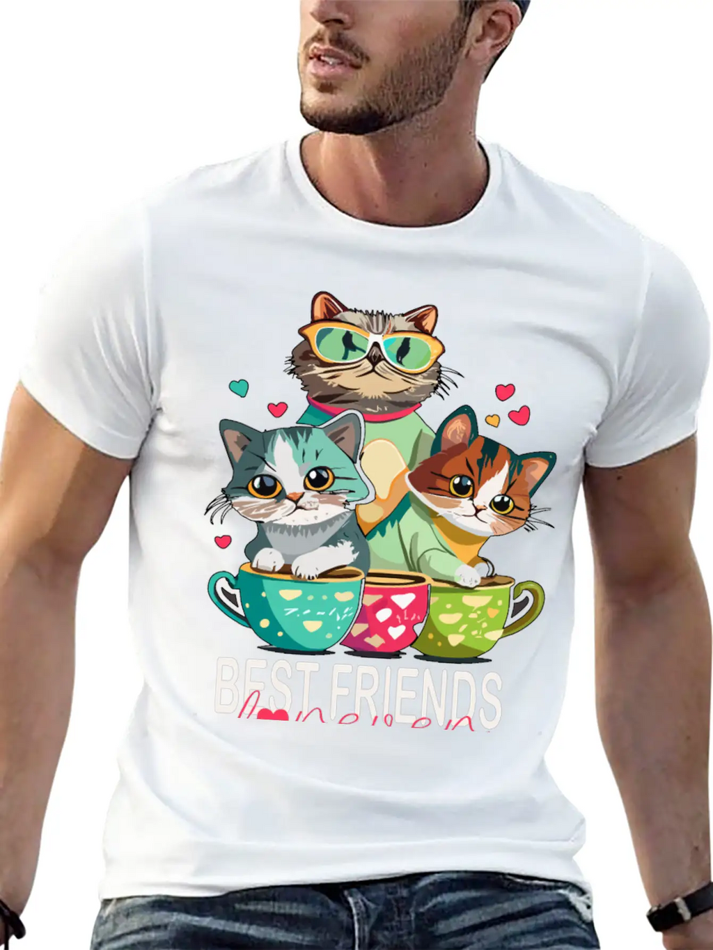 Best Friends Forever Cats Classic Cotton Tee – Unisex Comfort For Any Season