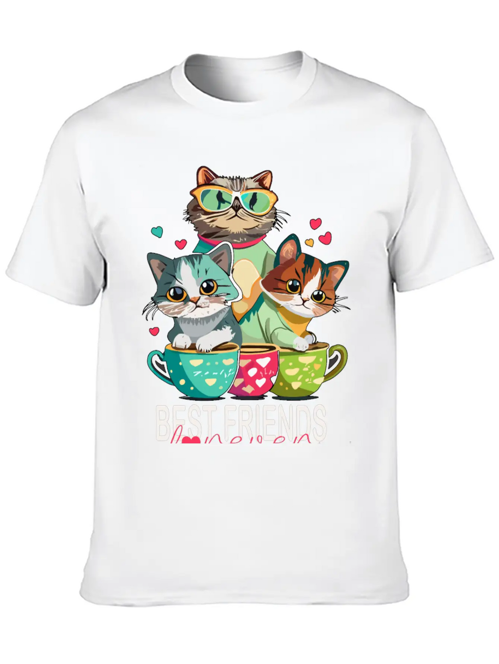 Best Friends Forever Cats Classic Cotton Tee – Unisex Comfort For Any Season