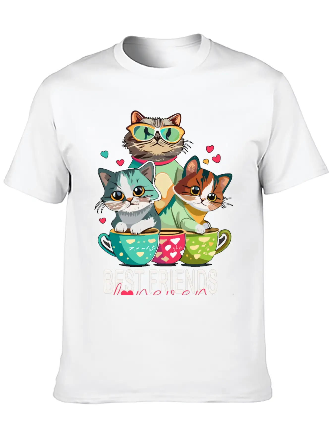 Best Friends Forever Cats Classic Cotton Tee – Unisex Comfort For Any Season