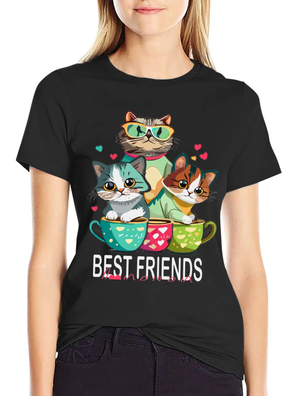 Best Friends Forever Cats Classic Cotton Tee – Unisex Comfort For Any Season