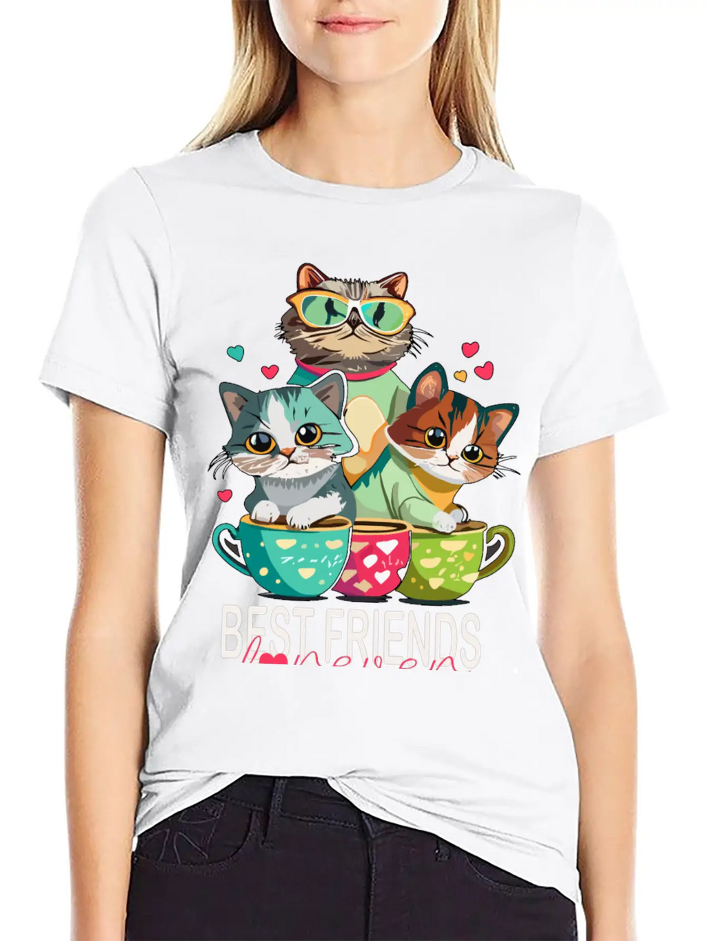 Best Friends Forever Cats Classic Cotton Tee – Unisex Comfort For Any Season