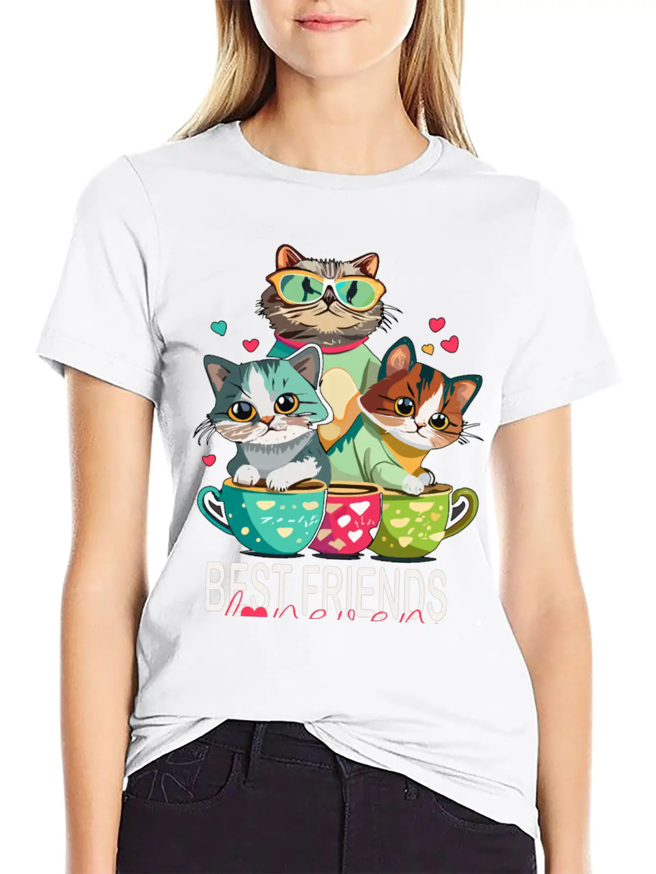 Best Friends Forever Cats Classic Cotton Tee – Unisex Comfort For Any Season