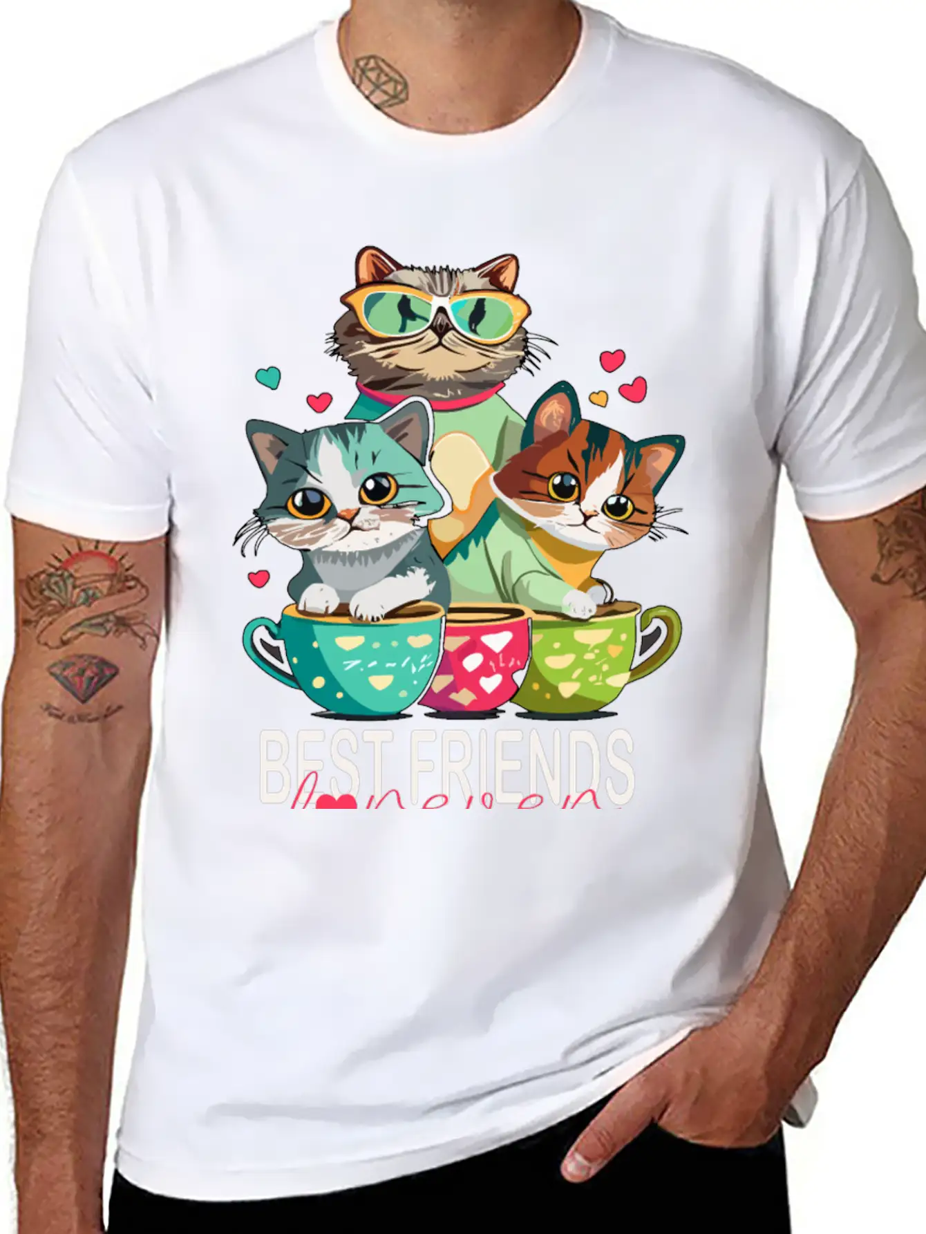 Best Friends Forever Cats Classic Cotton Tee – Unisex Comfort For Any Season