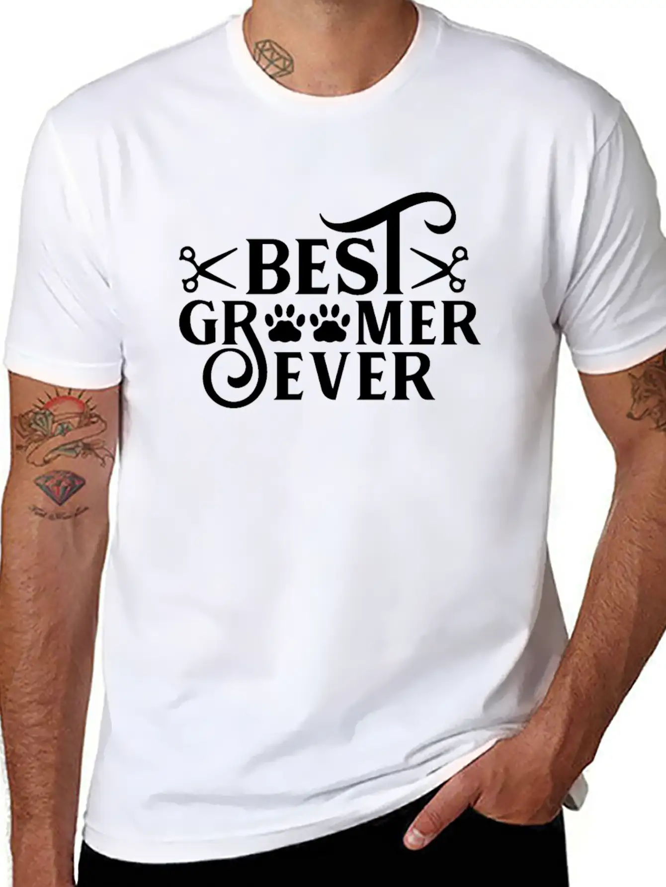 Best Groomer Ever Animal Dog Grooming Salon Stylish Everyday T-Shirt – Unisex Basic Cotton Tee