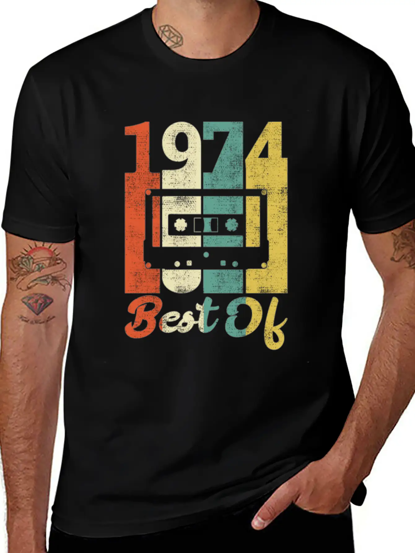 Best Of 1974 Birthday Cassette Gift Idea Basic Graphic T-Shirt – Daily Comfort In Soft Cotton