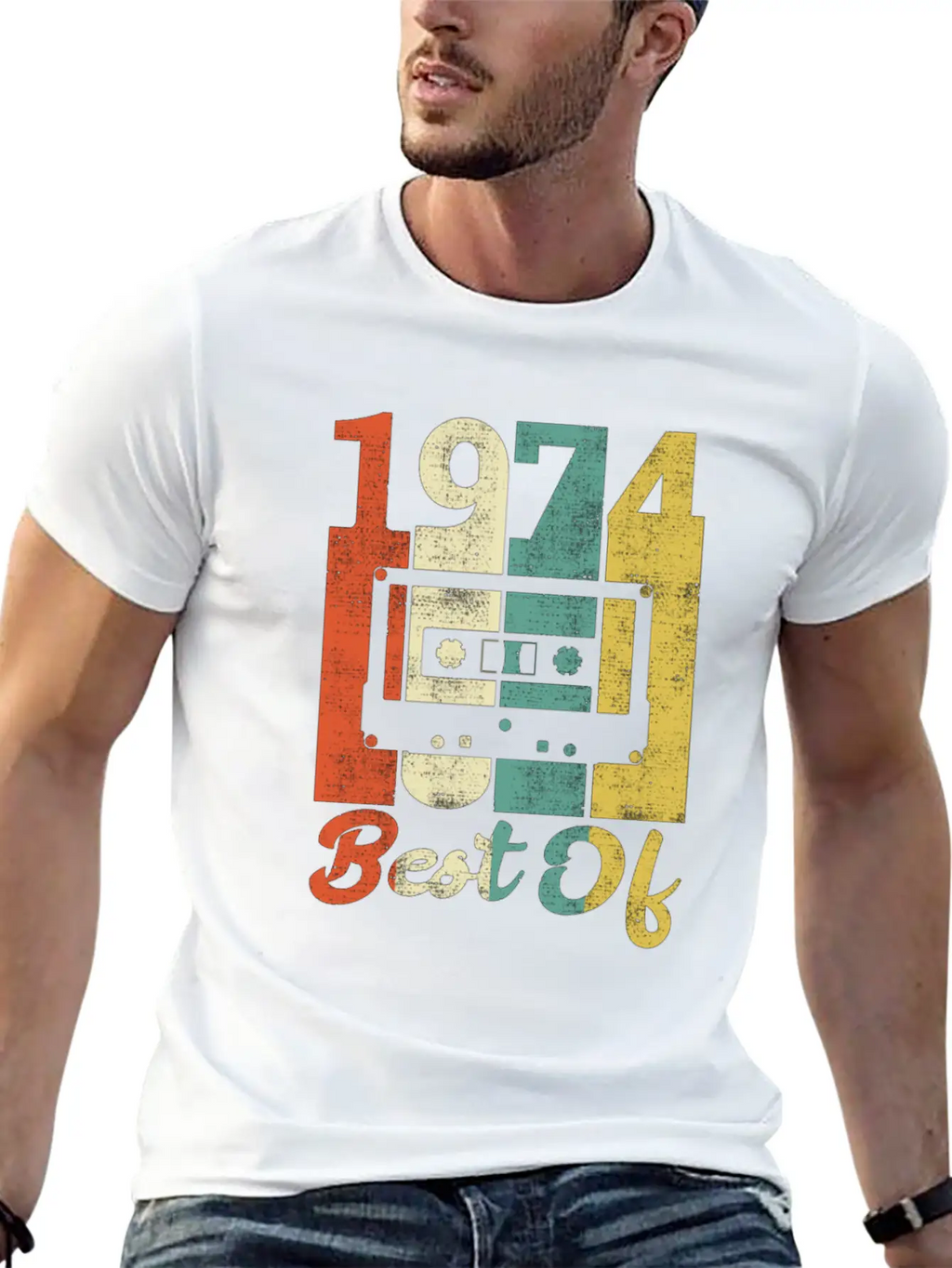 Best Of 1974 Birthday Cassette Gift Idea Basic Graphic T-Shirt – Daily Comfort In Soft Cotton