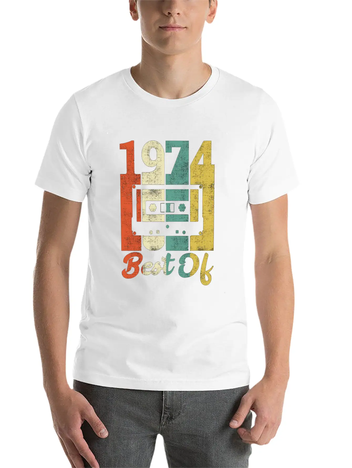 Best Of 1974 Birthday Cassette Gift Idea Basic Graphic T-Shirt – Daily Comfort In Soft Cotton