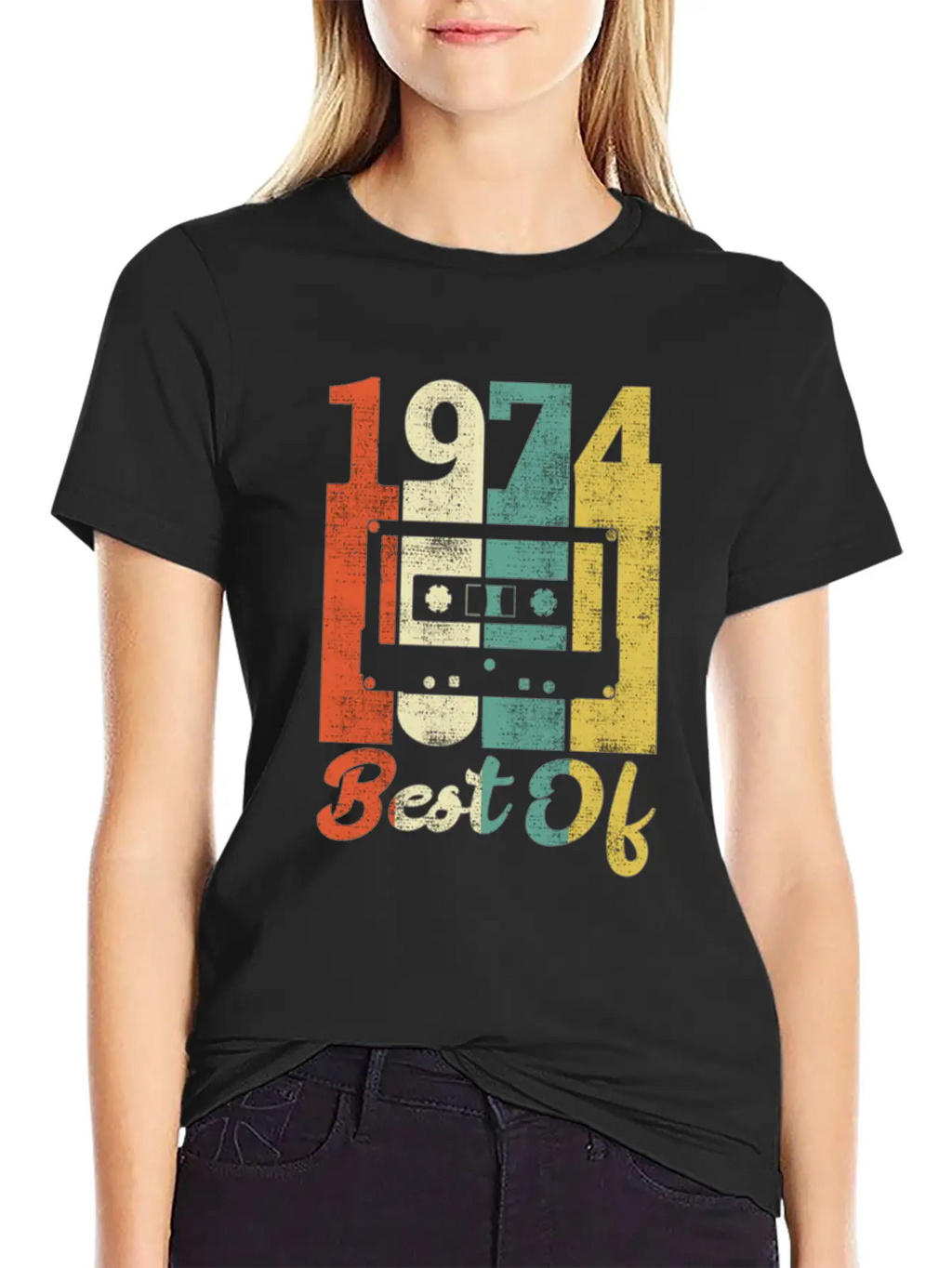 Best Of 1974 Birthday Cassette Gift Idea Basic Graphic T-Shirt – Daily Comfort In Soft Cotton