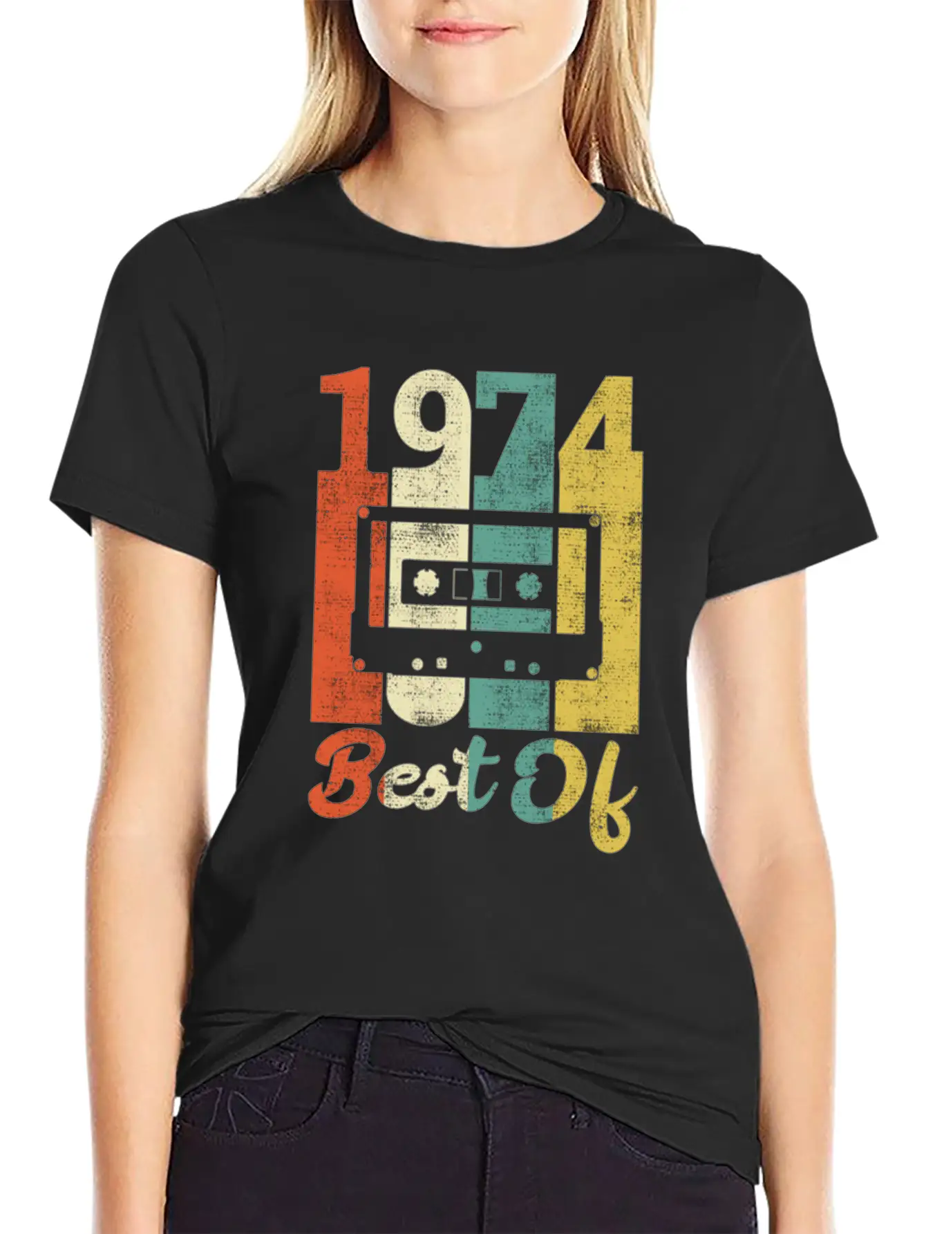 Best Of 1974 Birthday Cassette Gift Idea Basic Graphic T-Shirt – Daily Comfort In Soft Cotton
