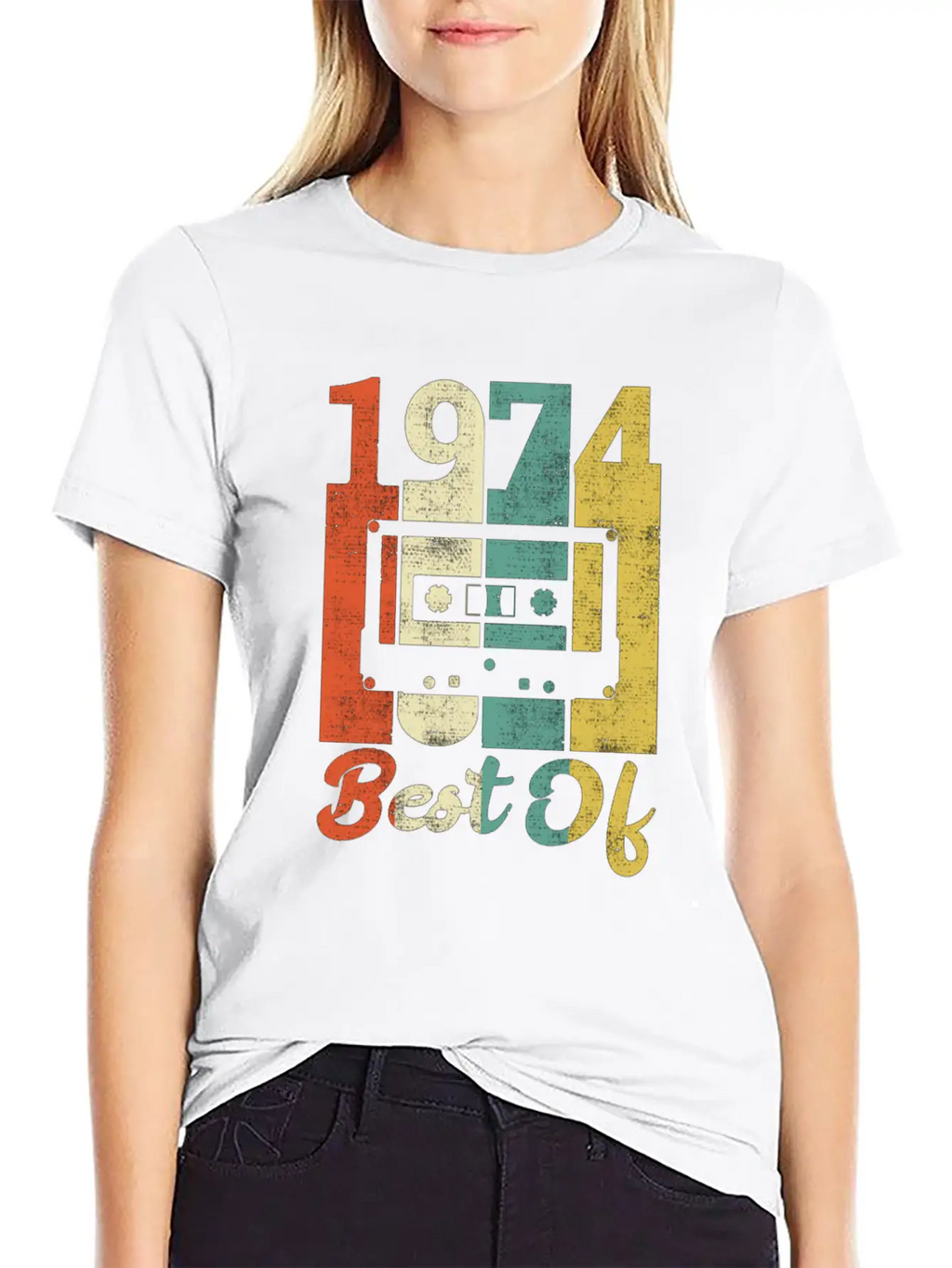 Best Of 1974 Birthday Cassette Gift Idea Basic Graphic T-Shirt – Daily Comfort In Soft Cotton