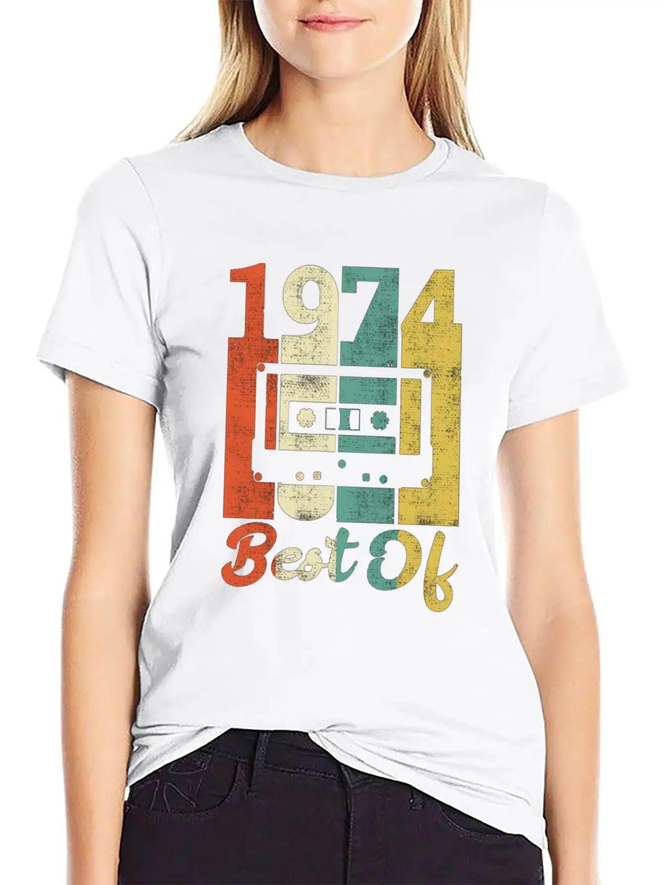 Best Of 1974 Birthday Cassette Gift Idea Basic Graphic T-Shirt – Daily Comfort In Soft Cotton
