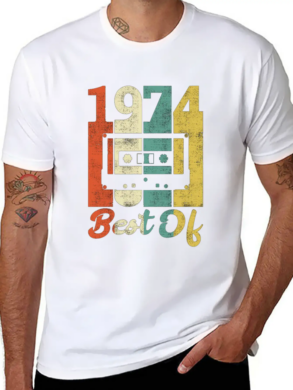 Best Of 1974 Birthday Cassette Gift Idea Basic Graphic T-Shirt – Daily Comfort In Soft Cotton