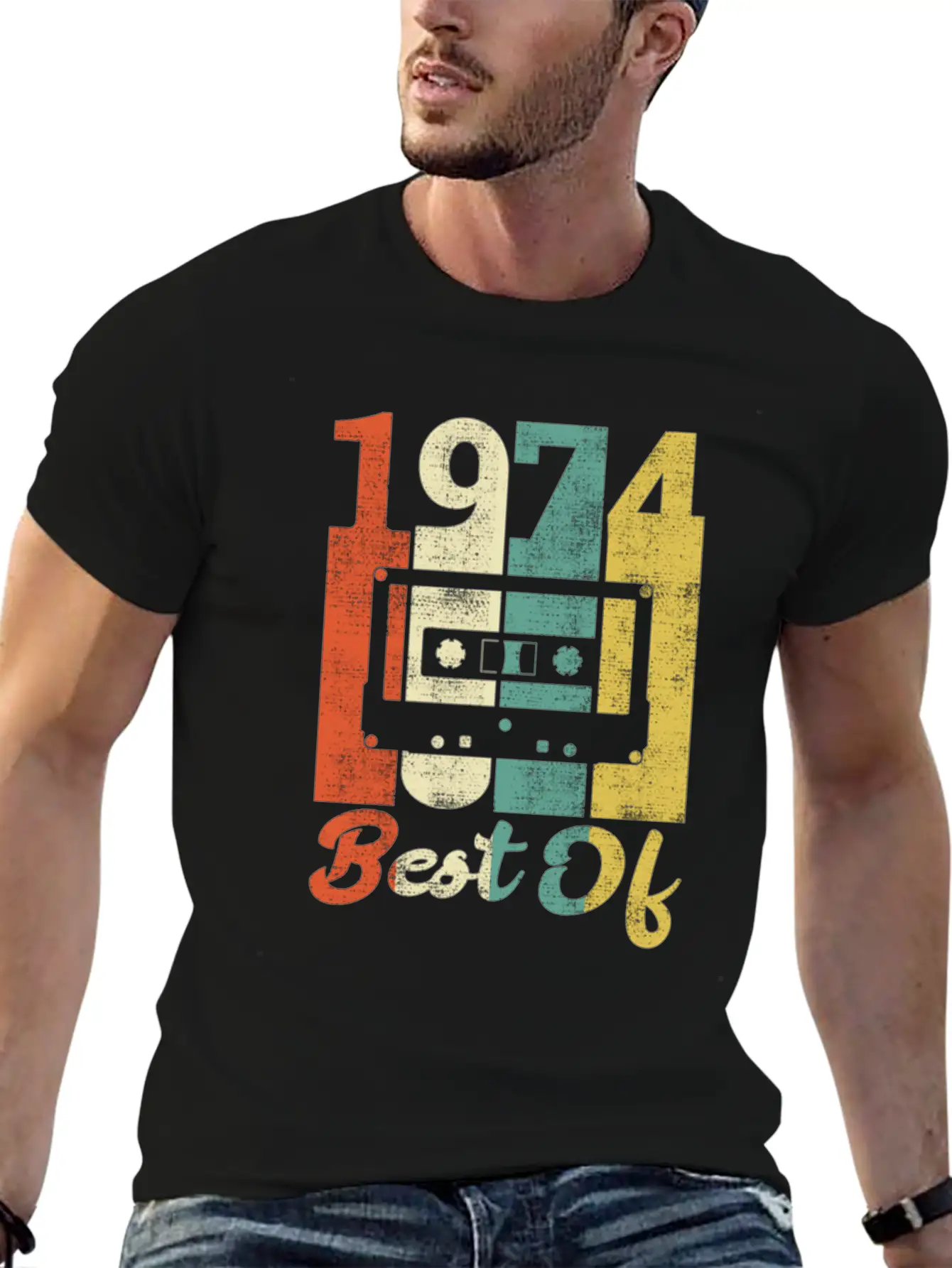 Best Of 1974 Birthday Cassette Gift Idea Basic Graphic T-Shirt – Daily Comfort In Soft Cotton
