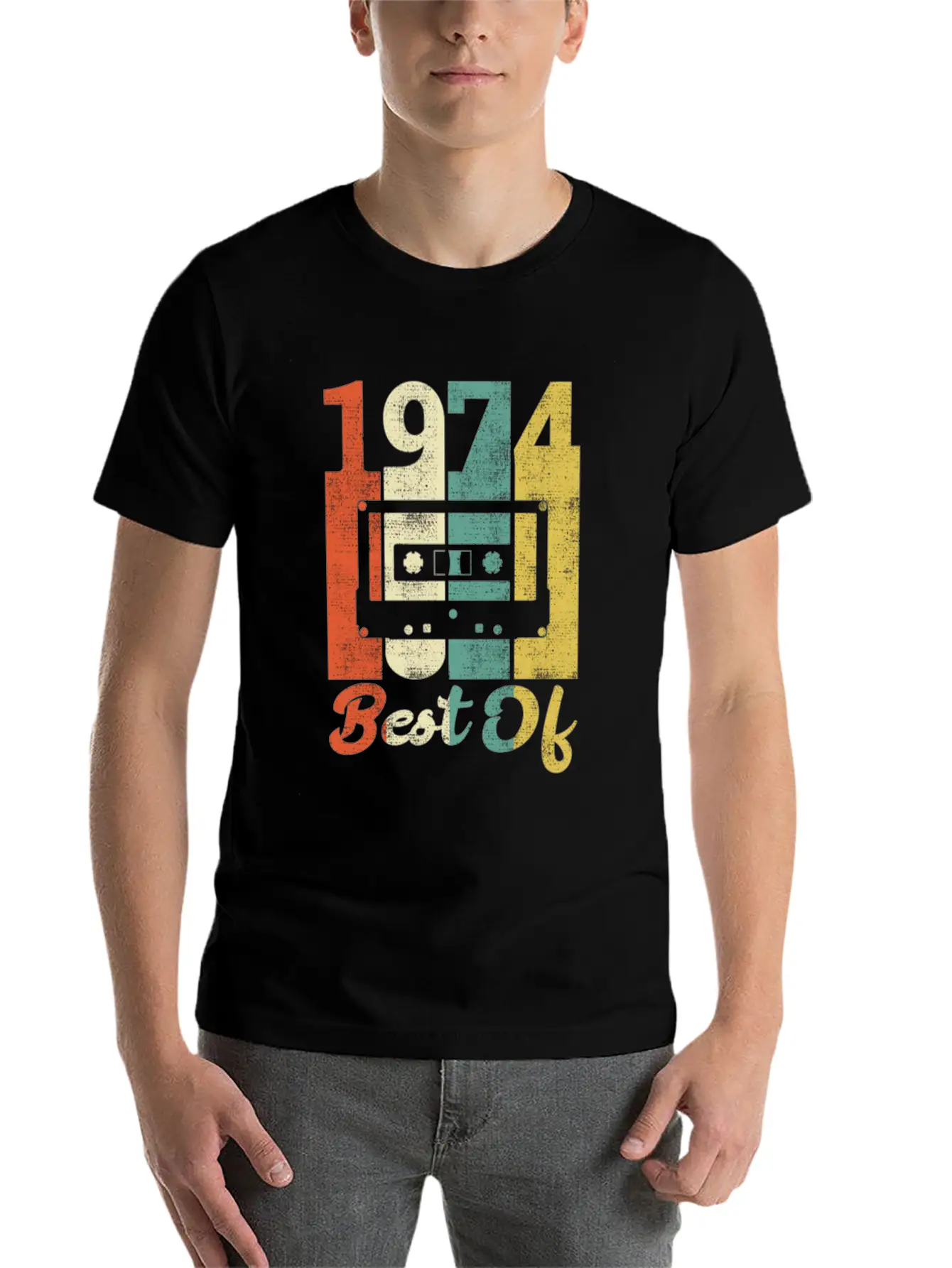 Best Of 1974 Birthday Cassette Gift Idea Basic Graphic T-Shirt – Daily Comfort In Soft Cotton