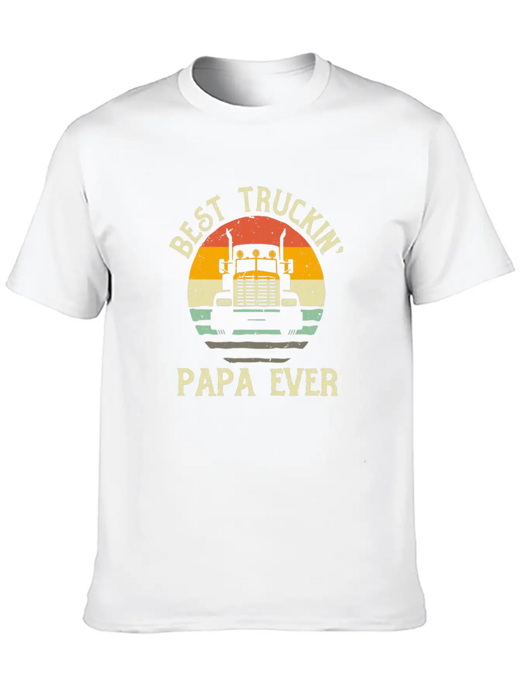 Best Truckin Papa Ever Funny Truck Driver Gift Relaxed Everyday Tee – Lightweight And Durable Cotton