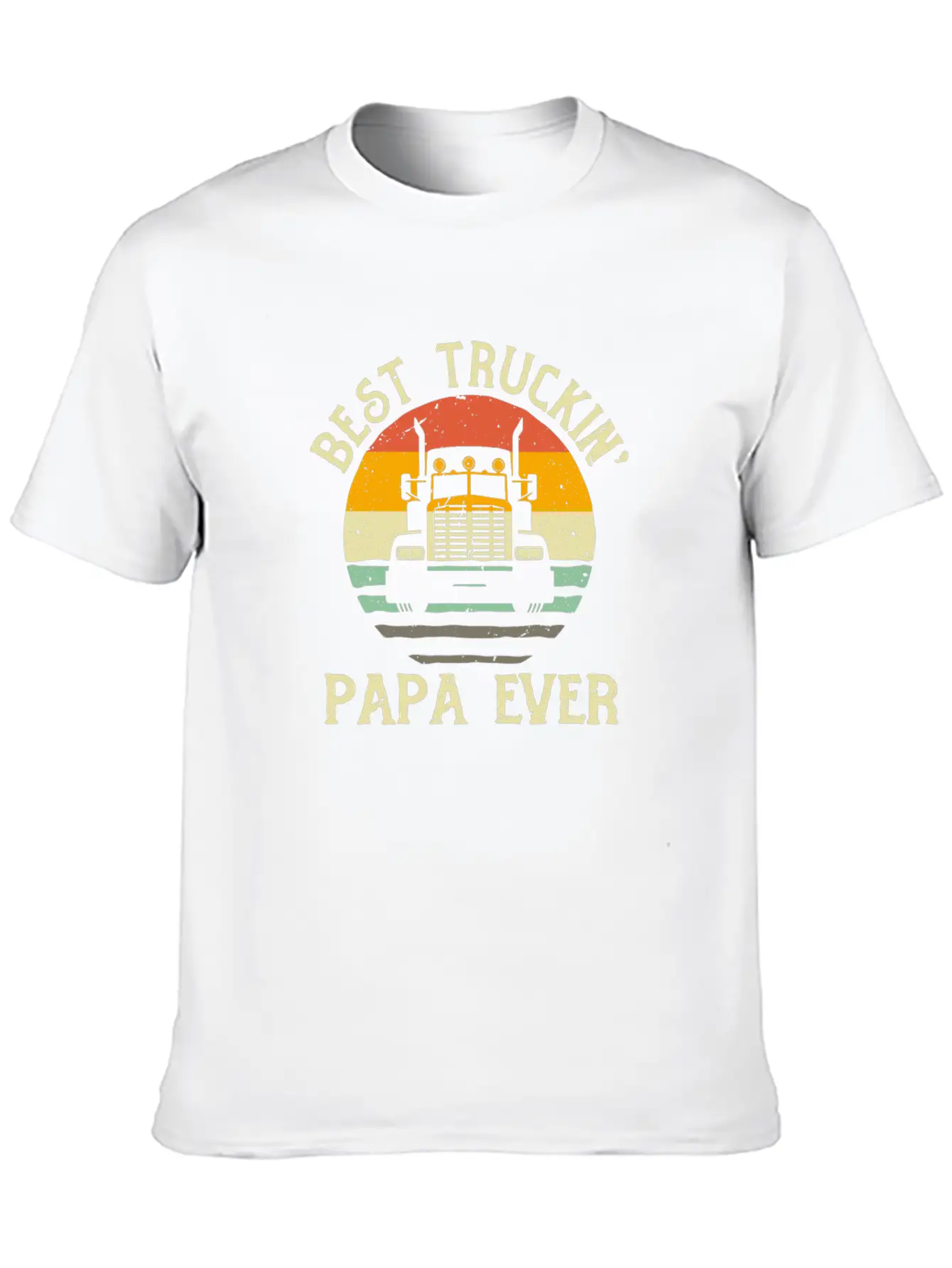 Best Truckin Papa Ever Funny Truck Driver Gift Relaxed Everyday Tee – Lightweight And Durable Cotton