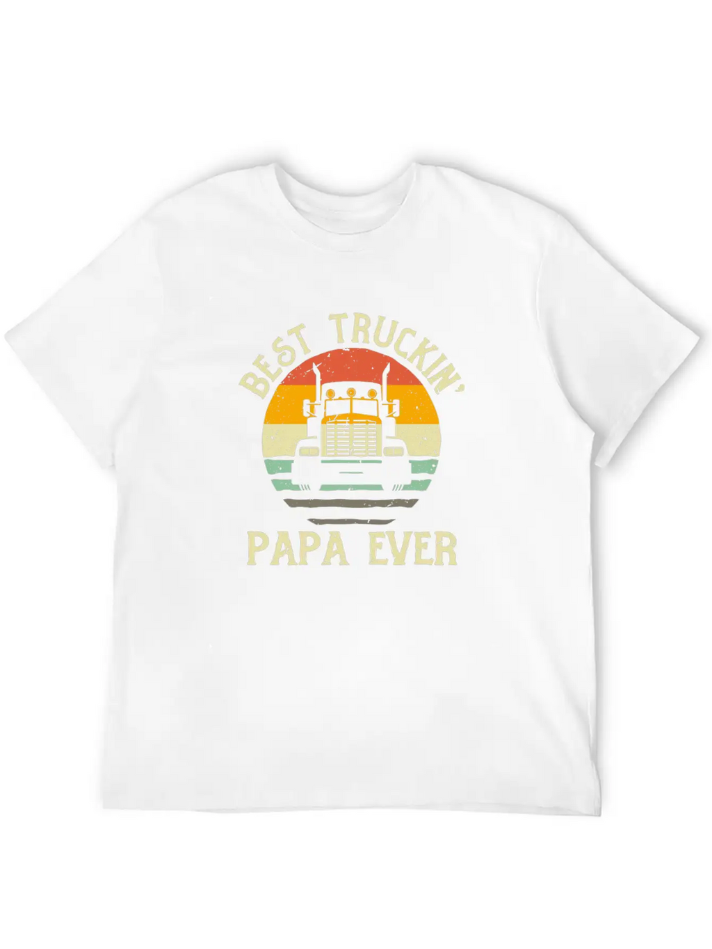 Best Truckin Papa Ever Funny Truck Driver Gift Relaxed Everyday Tee – Lightweight And Durable Cotton