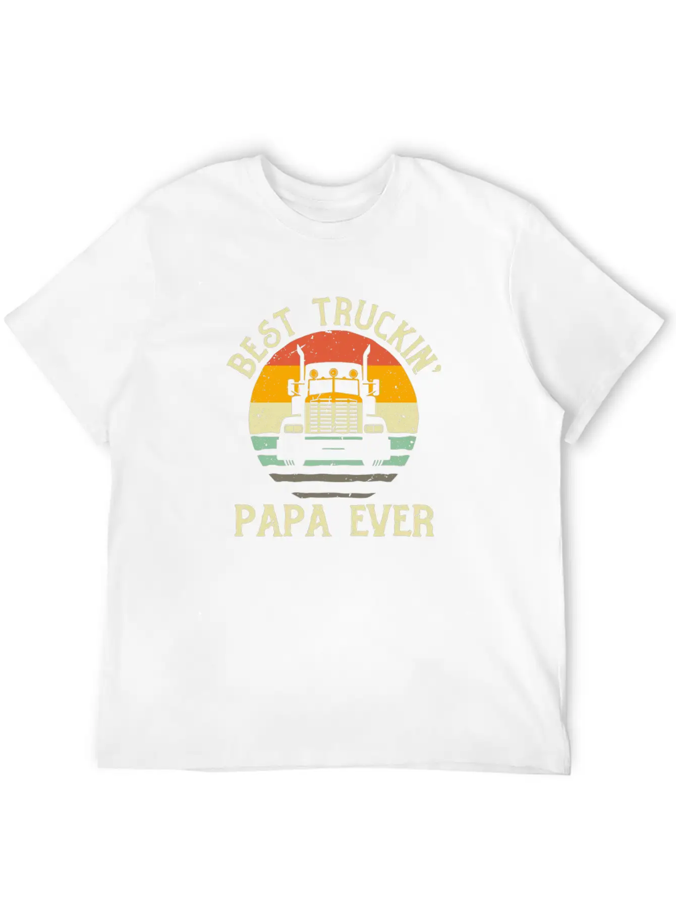 Best Truckin Papa Ever Funny Truck Driver Gift Relaxed Everyday Tee – Lightweight And Durable Cotton