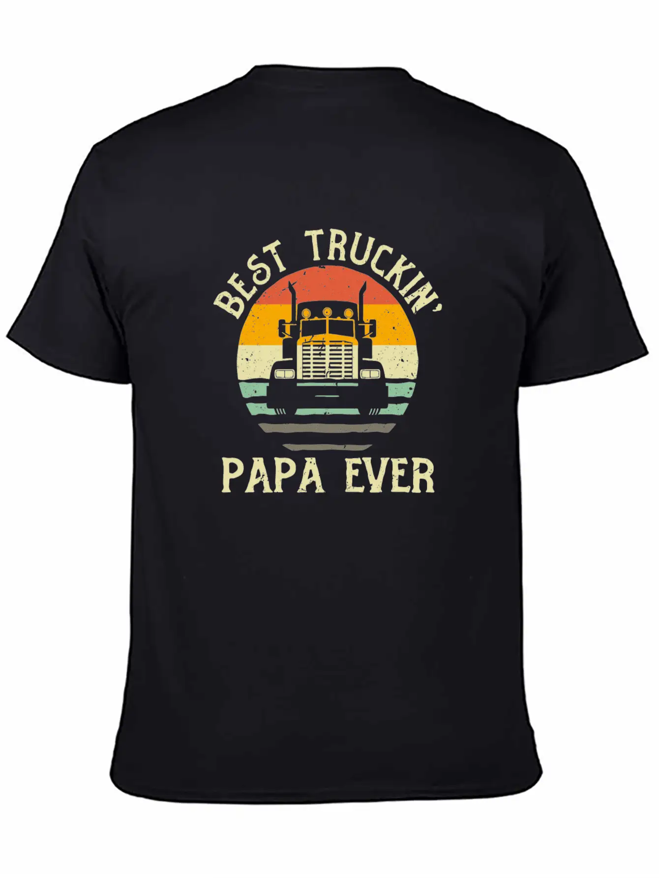 Best Truckin Papa Ever Funny Truck Driver Gift Relaxed Everyday Tee – Lightweight And Durable Cotton