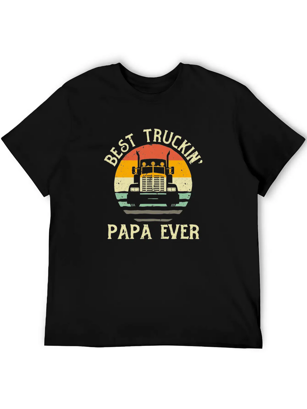 Best Truckin Papa Ever Funny Truck Driver Gift Relaxed Everyday Tee – Lightweight And Durable Cotton