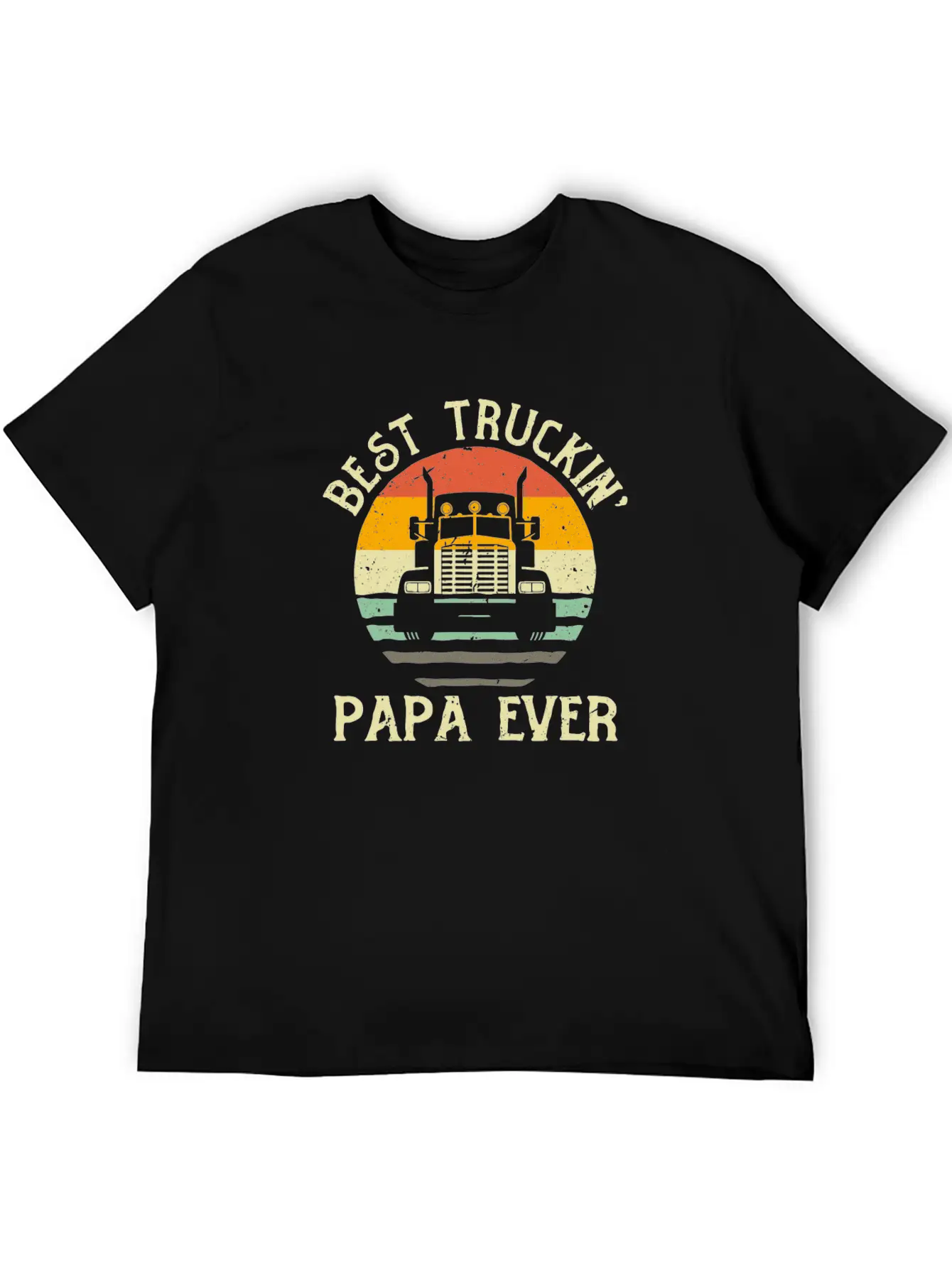 Best Truckin Papa Ever Funny Truck Driver Gift Relaxed Everyday Tee – Lightweight And Durable Cotton