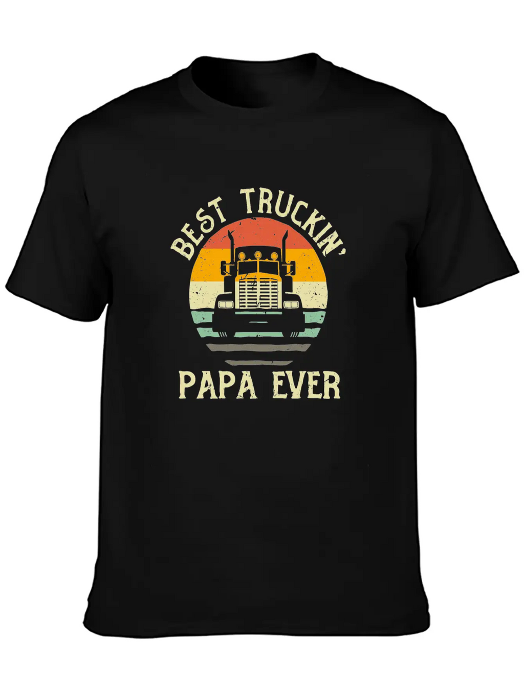 Best Truckin Papa Ever Funny Truck Driver Gift Relaxed Everyday Tee – Lightweight And Durable Cotton