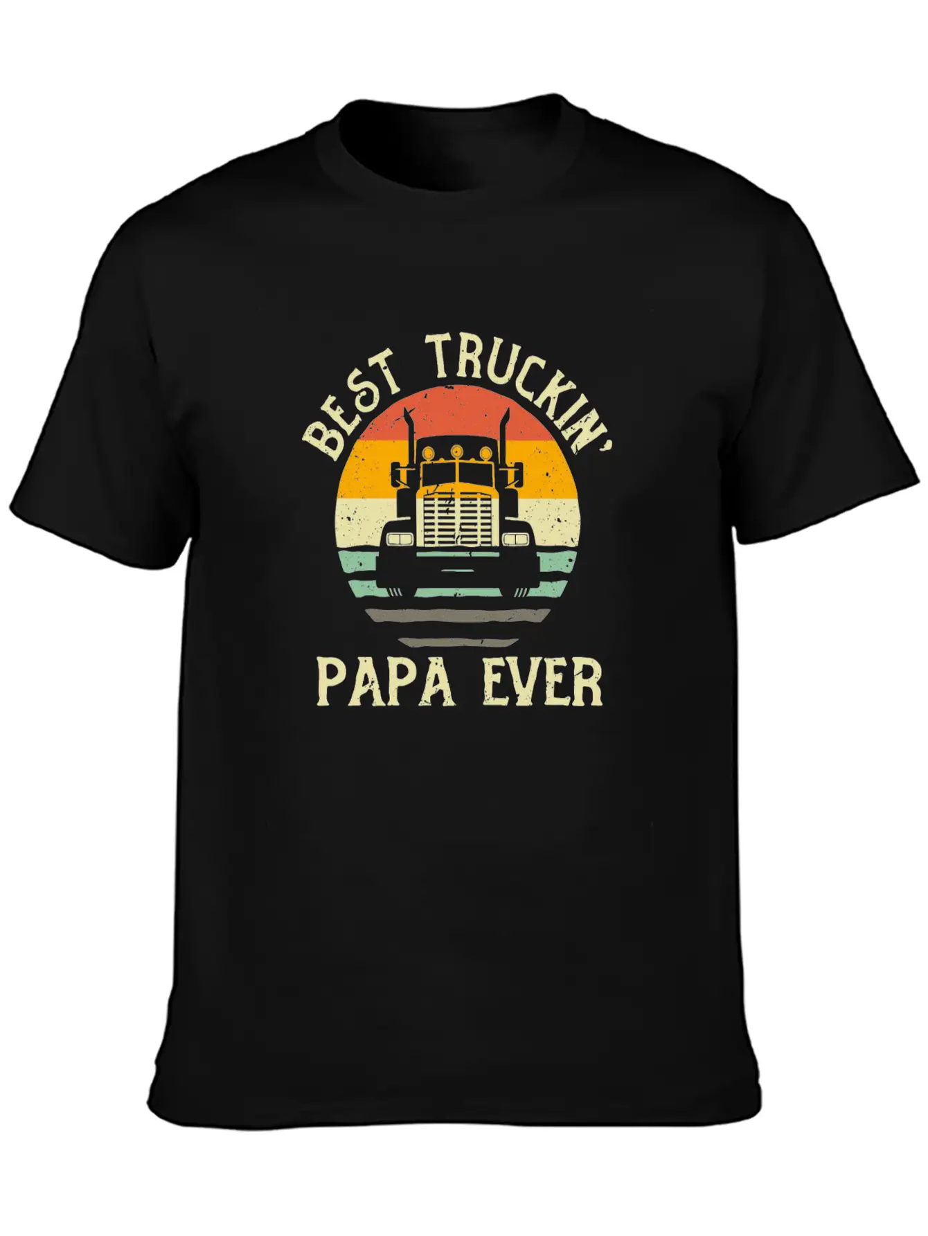 Best Truckin Papa Ever Funny Truck Driver Gift Relaxed Everyday Tee – Lightweight And Durable Cotton