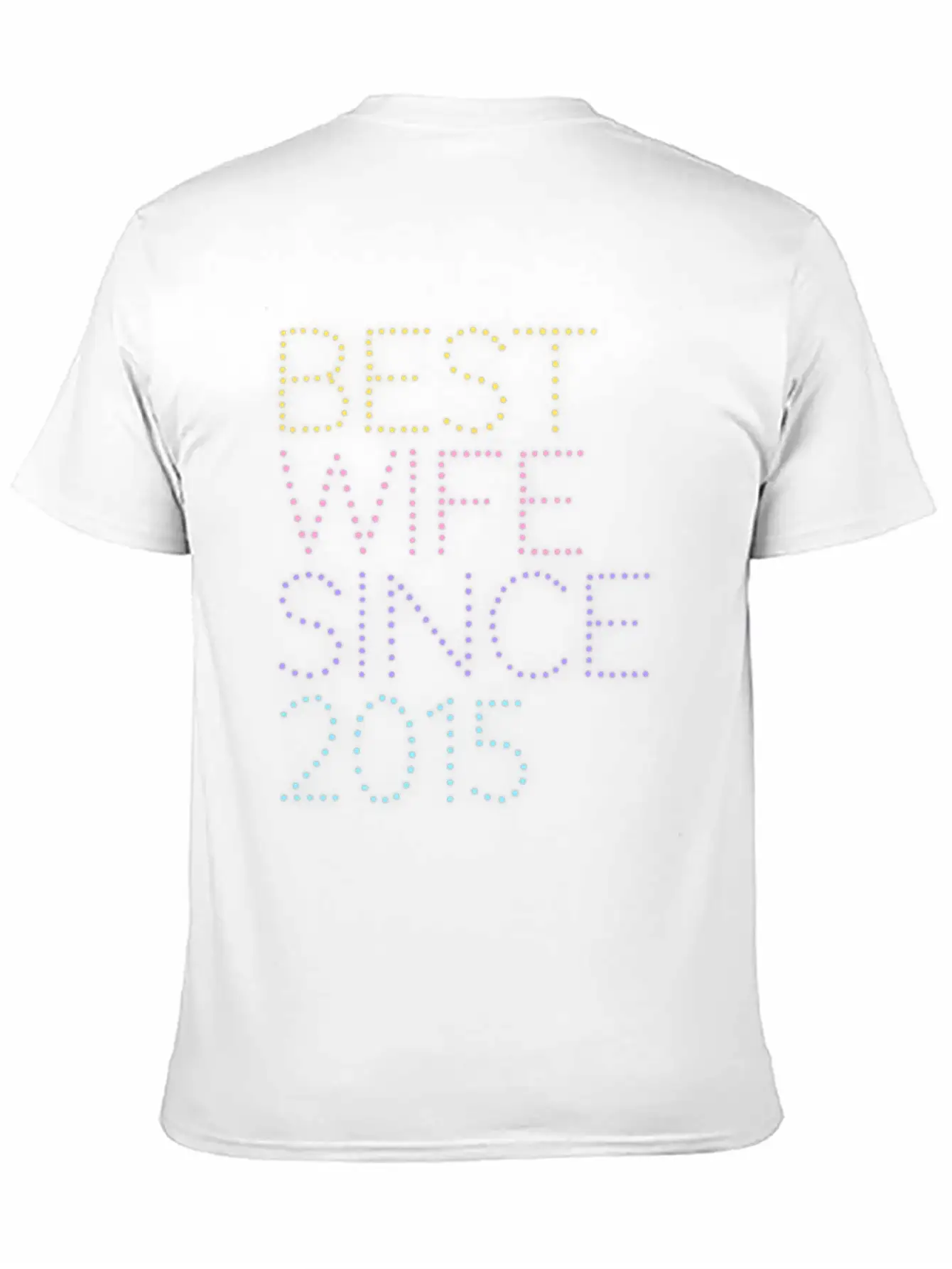 Best Wife Since 2015 Neon Style Relaxed Everyday Tee – Lightweight And Durable Cotton
