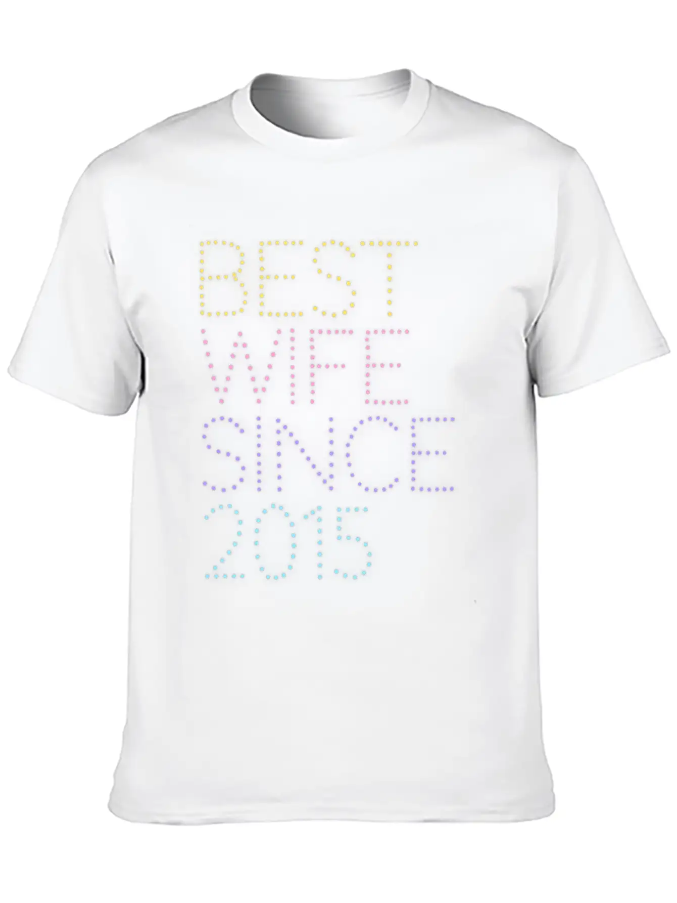 Best Wife Since 2015 Neon Style Relaxed Everyday Tee – Lightweight And Durable Cotton