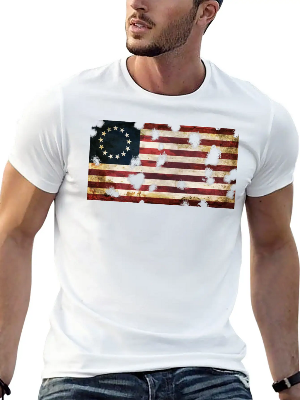 Betsy Ross Flag Essential Cotton Tee For Daily Outfits – Unisex Style