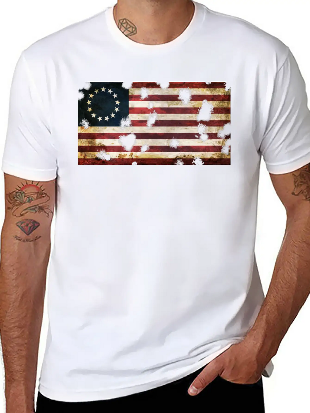 Betsy Ross Flag Essential Cotton Tee For Daily Outfits – Unisex Style