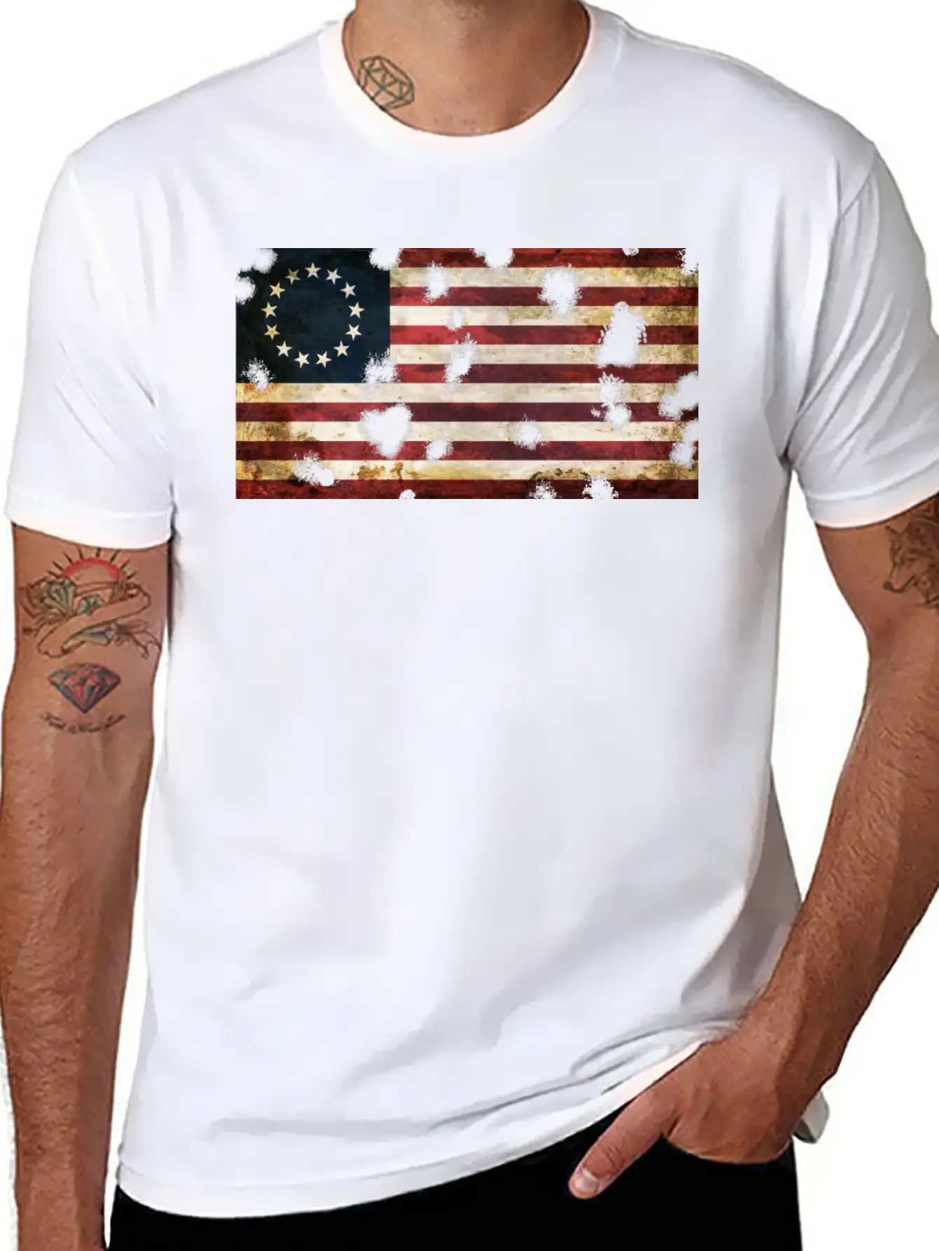 Betsy Ross Flag Essential Cotton Tee For Daily Outfits – Unisex Style
