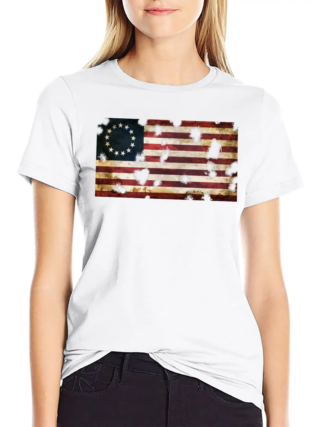 Betsy Ross Flag Essential Cotton Tee For Daily Outfits – Unisex Style