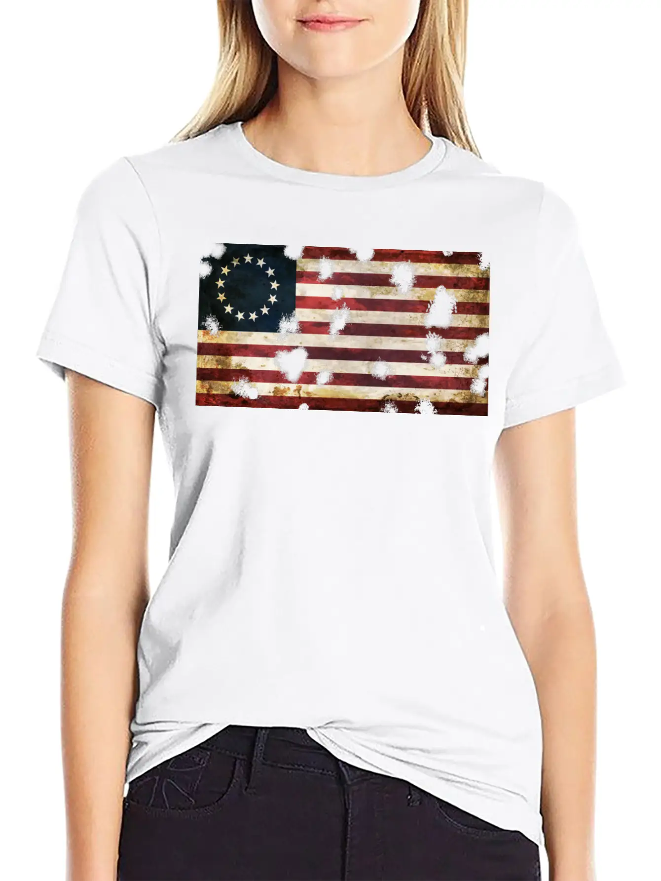 Betsy Ross Flag Essential Cotton Tee For Daily Outfits – Unisex Style