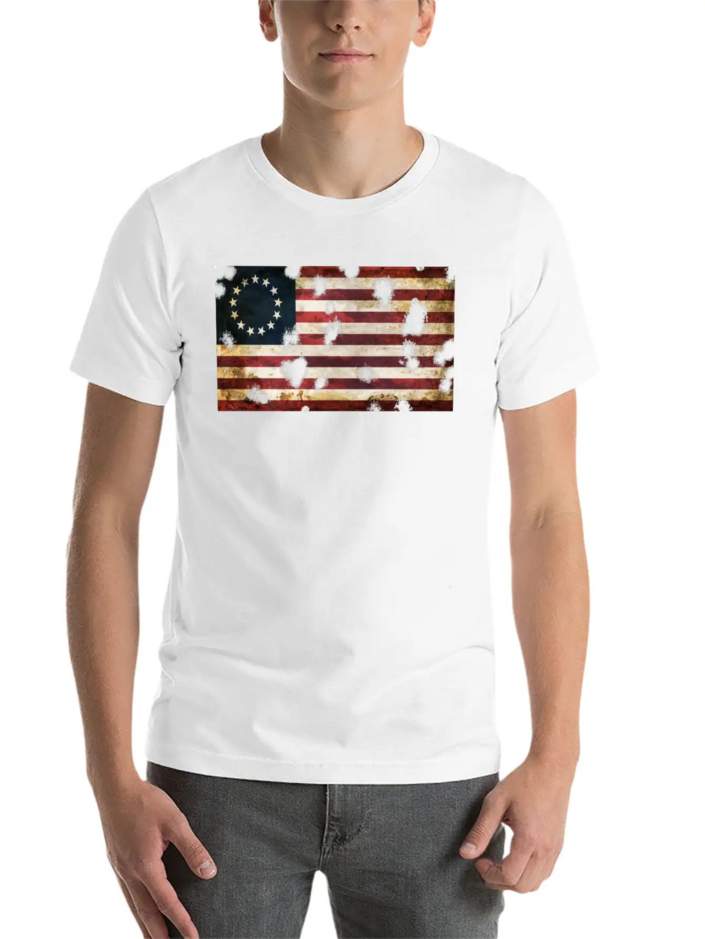 Betsy Ross Flag Essential Cotton Tee For Daily Outfits – Unisex Style