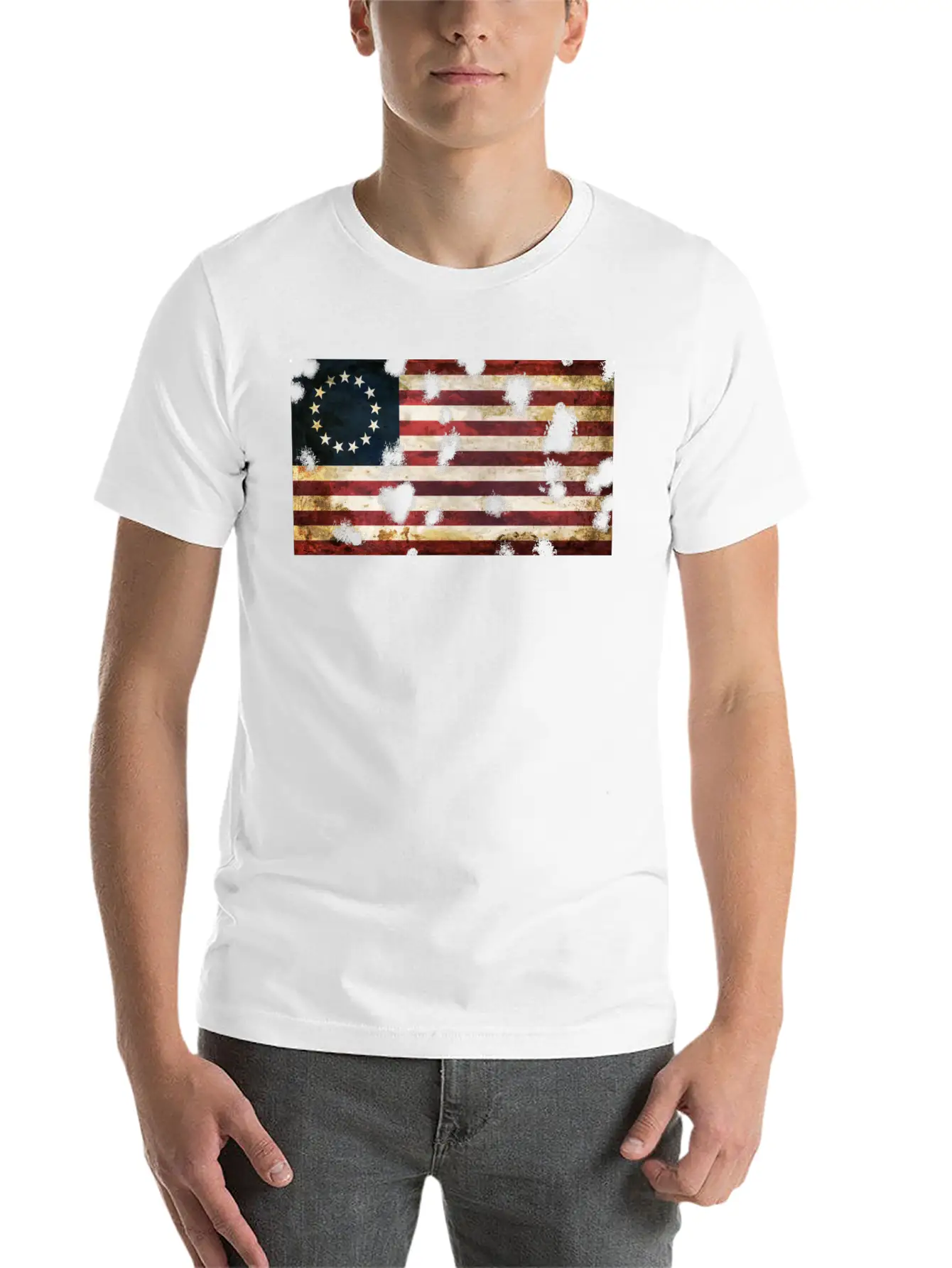 Betsy Ross Flag Essential Cotton Tee For Daily Outfits – Unisex Style