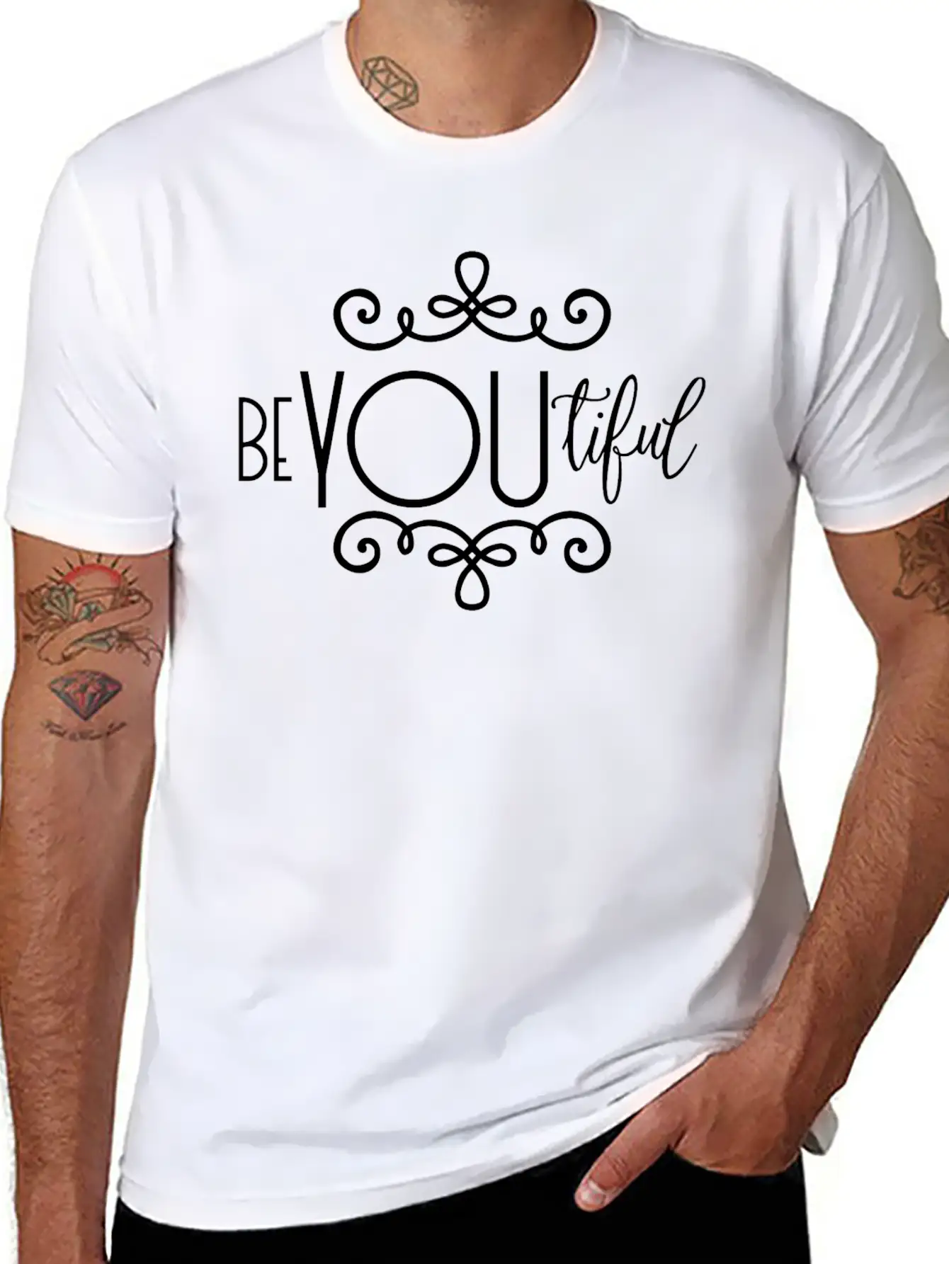 Beyoutiful Inspirational Inspiration Quote Design Relaxed Everyday Tee – Lightweight And Durable Cotton