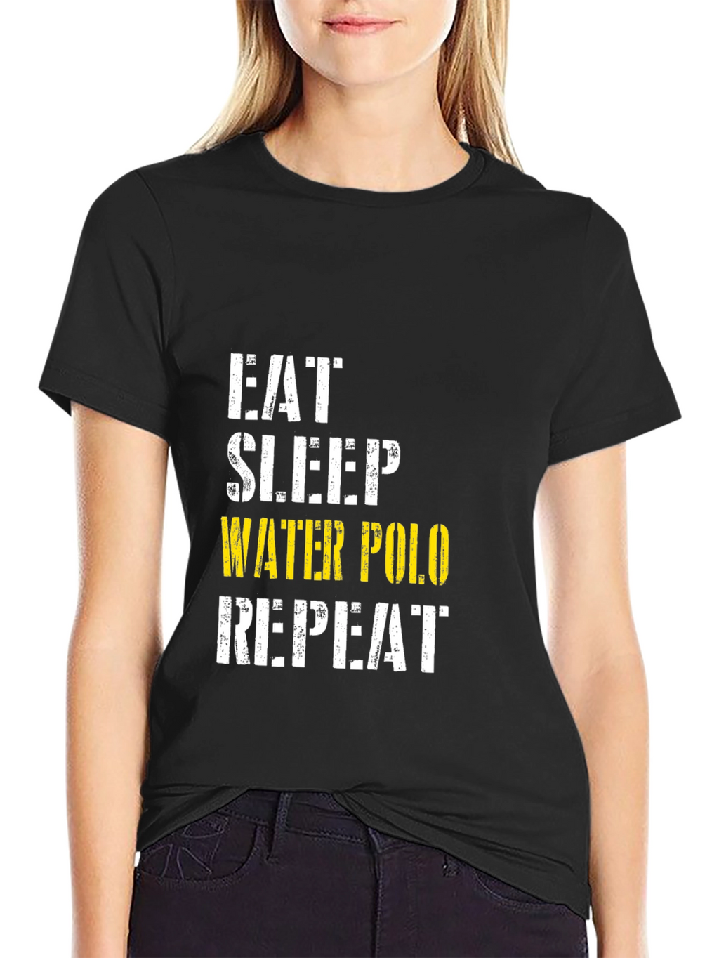Eat Sleep Water Polo Repeat Black T-Shirt