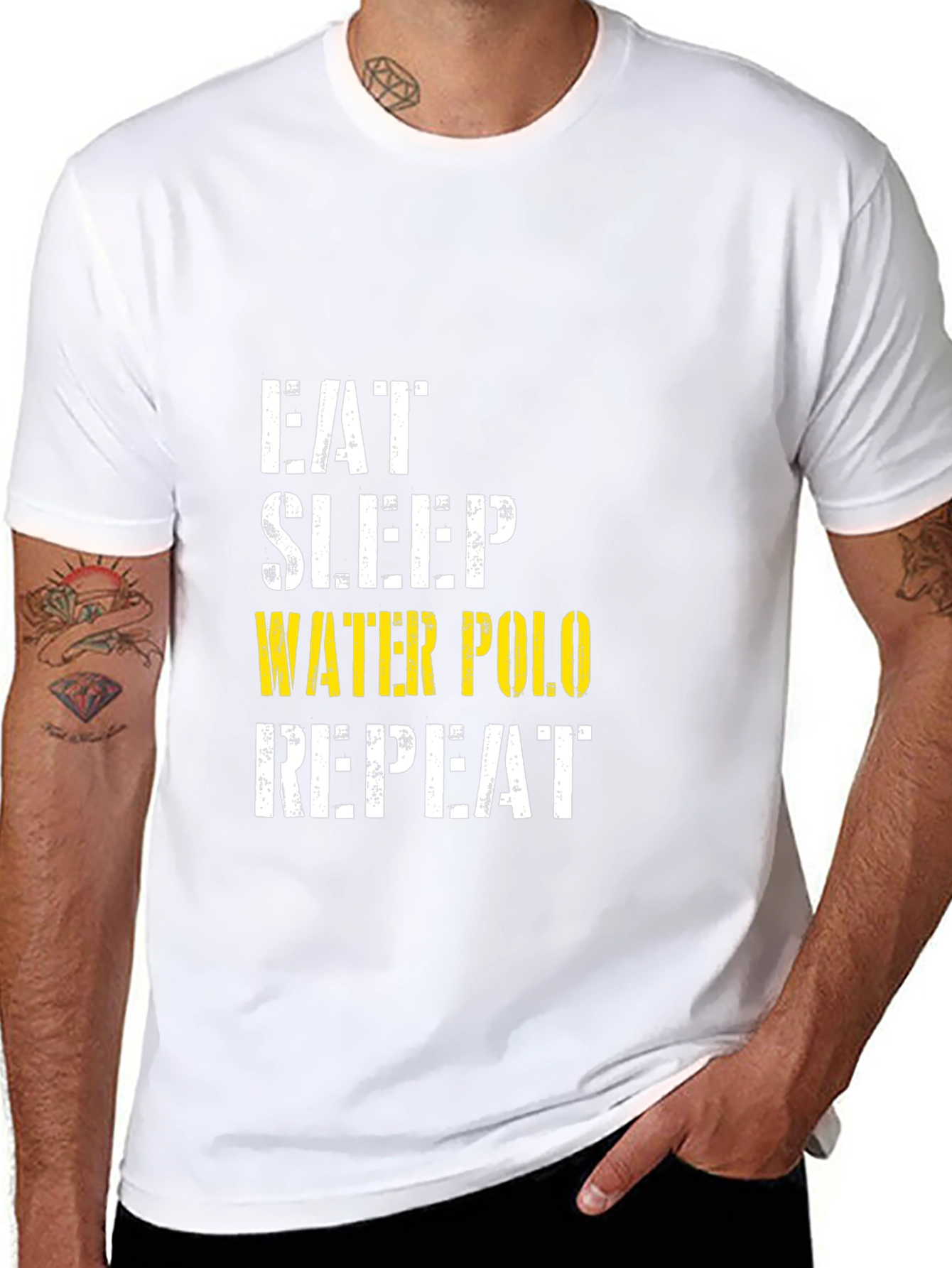 Eat Sleep Water Polo Repeat Black T-Shirt